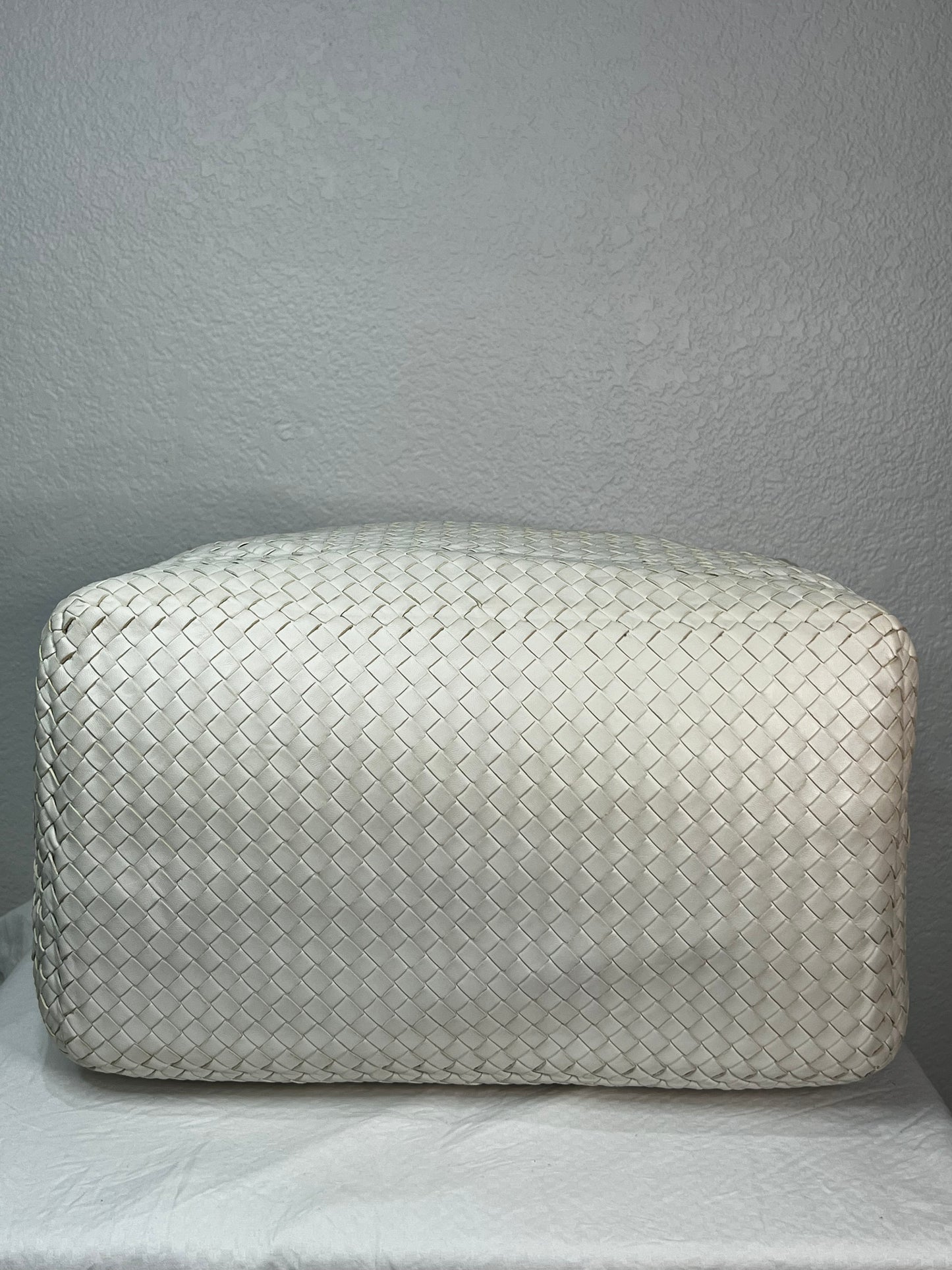 Used Bottega Veneta Brick Satchel Tote Bag in Intrecciato Leather, Ruthenium Hardware