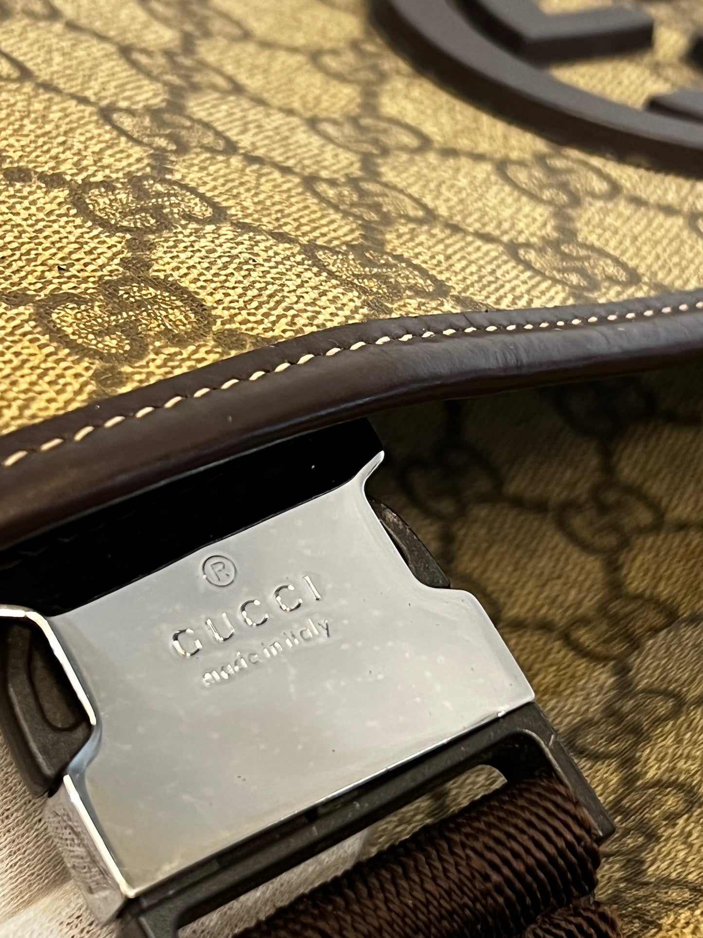 Gucci Interlocking G Beige Pre Owned