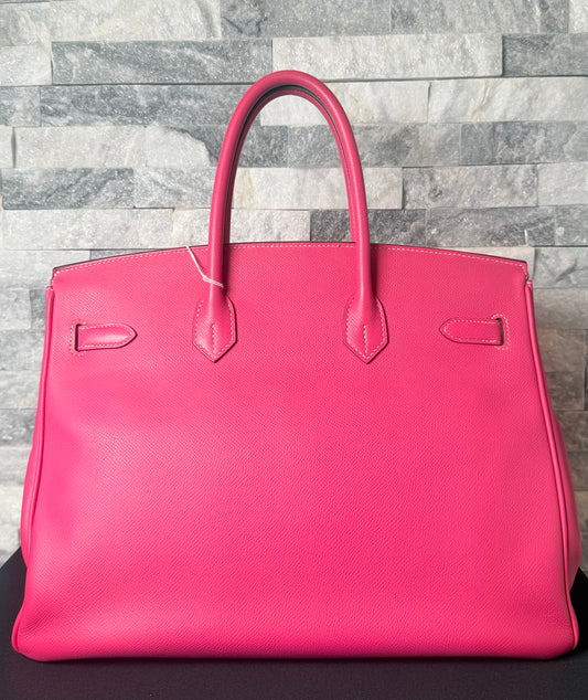 Hermès Birkin 35 Candy Collection Rose Tyrien Epsom Leather Palladium Hardware