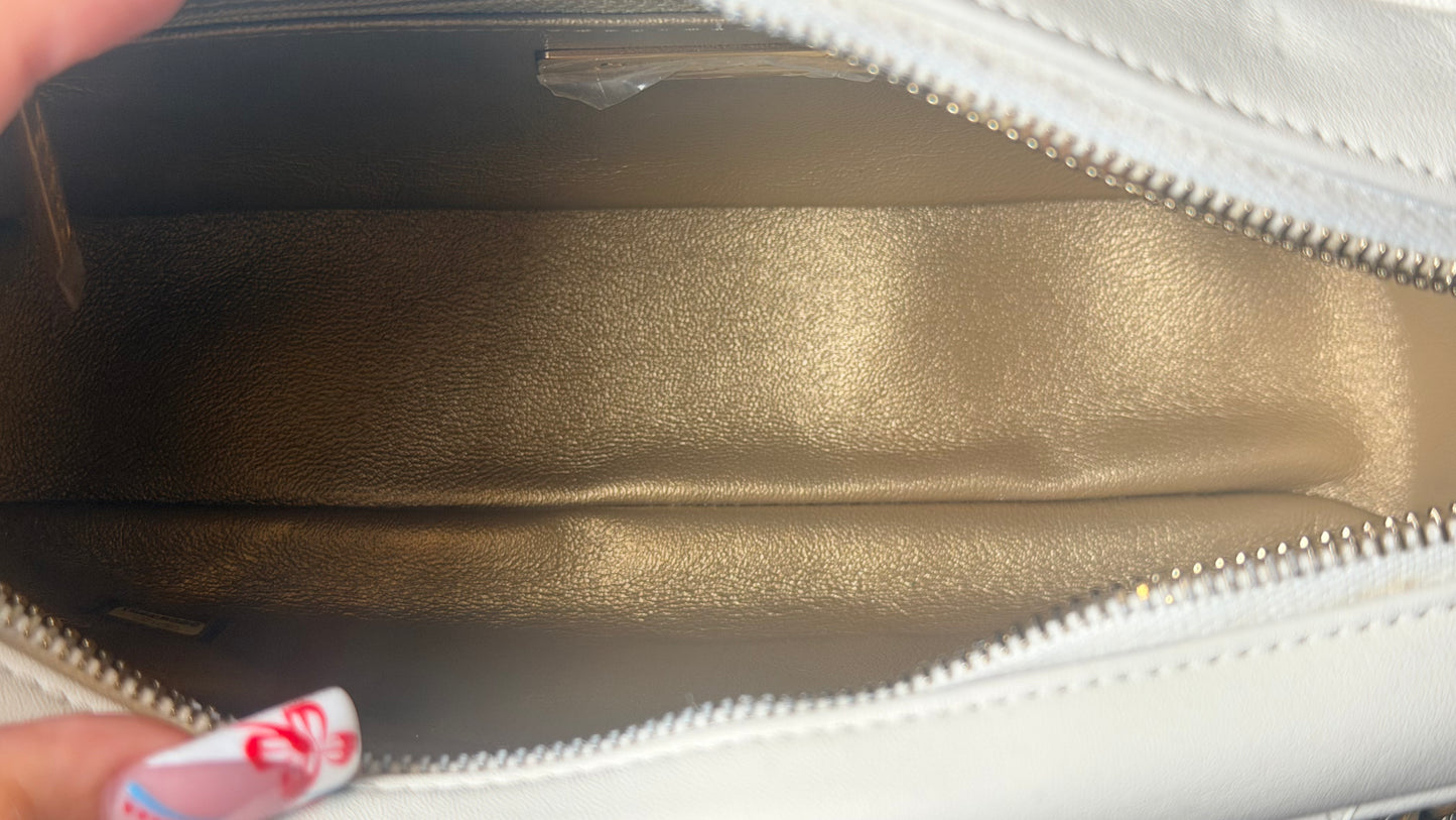 Chanel Quilted Lambskin Pearl Chain Camera Bag