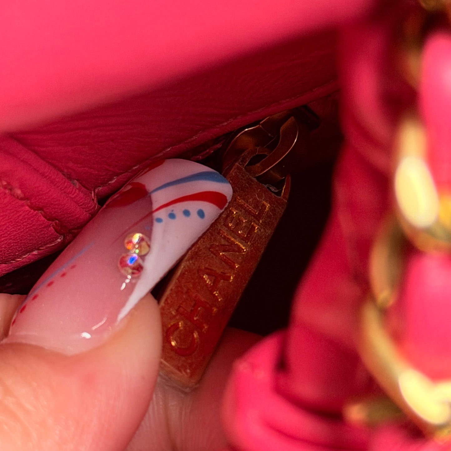 Chanel 2023 Mini Resin Charms Bag in Pink Quilted Lambskin Leather