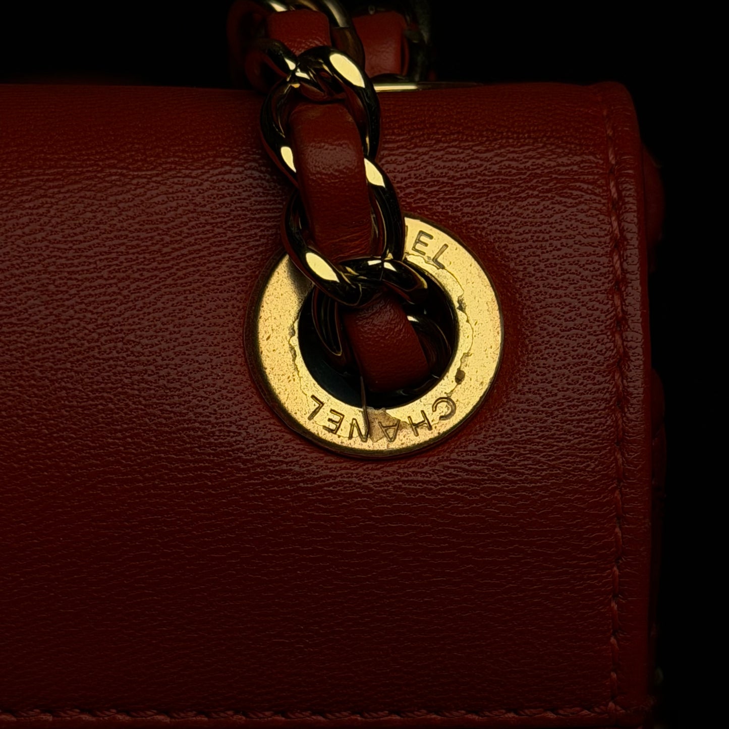 Chanel Classic Single Flap Shoulder Bag Quilted Lambskin Leather Red