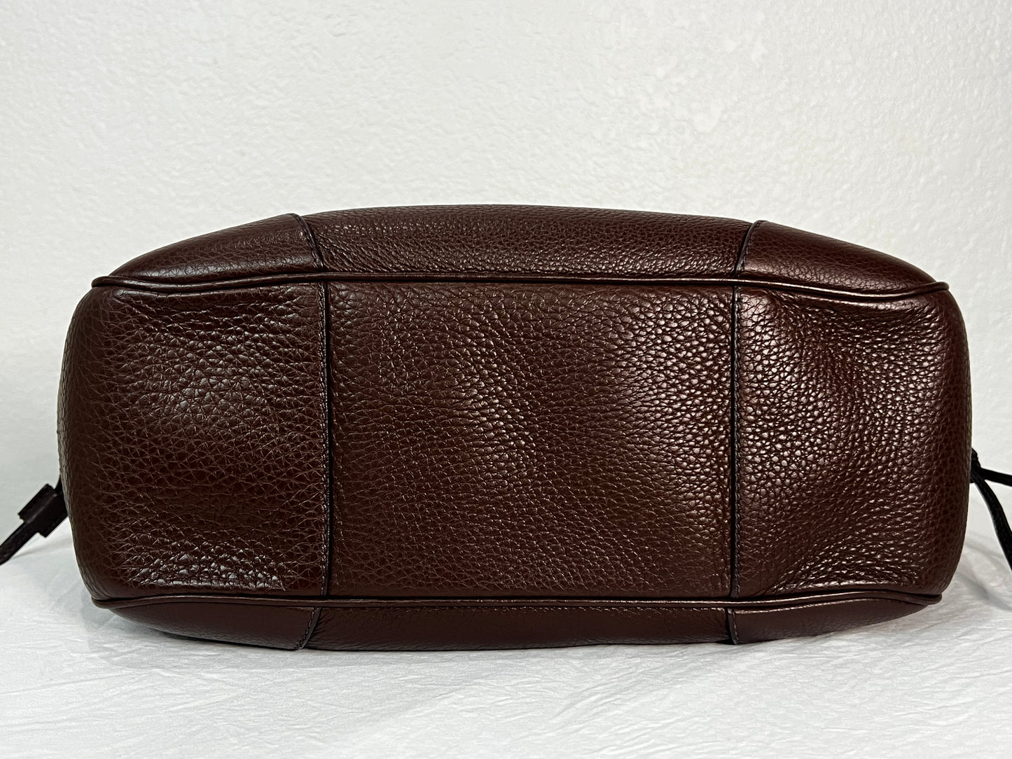 PRe Owned Prada Pattina Pushlock Satchel Vitello Daino Medium