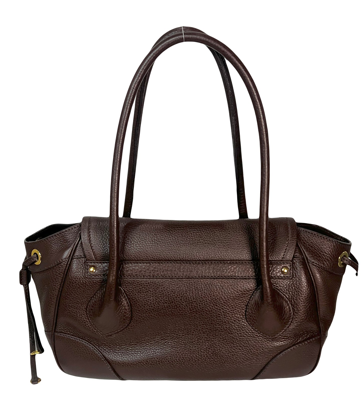 PRe Owned Prada Pattina Pushlock Satchel Vitello Daino Medium