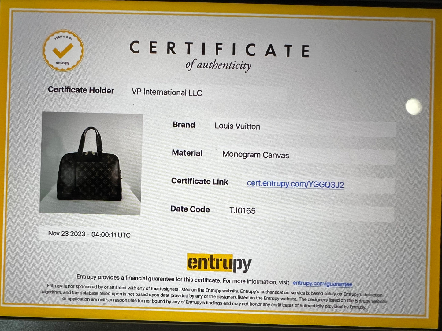 Pre Loved Louis Vuitton Retiro Handbag