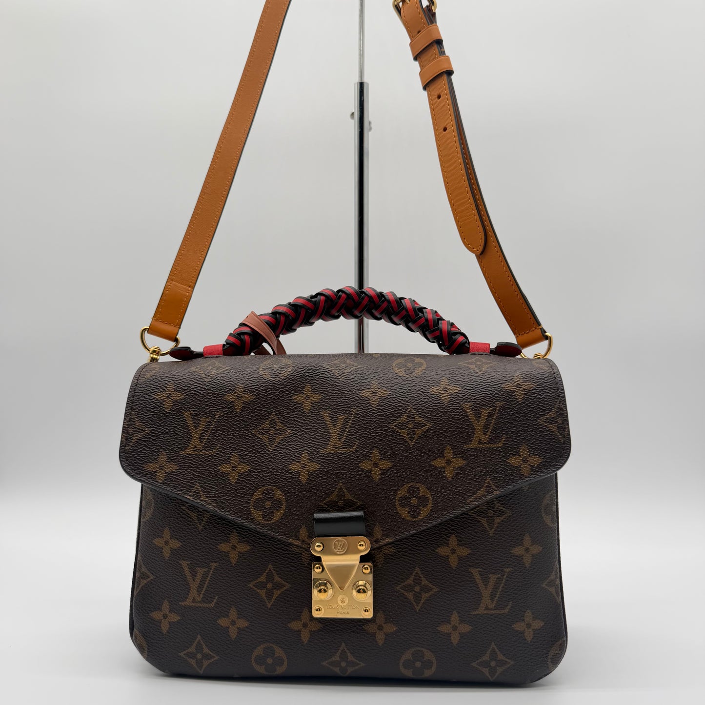 Louis Vuitton Pochette Métis Monogram Canvas Braided Handle Crossbody Bag