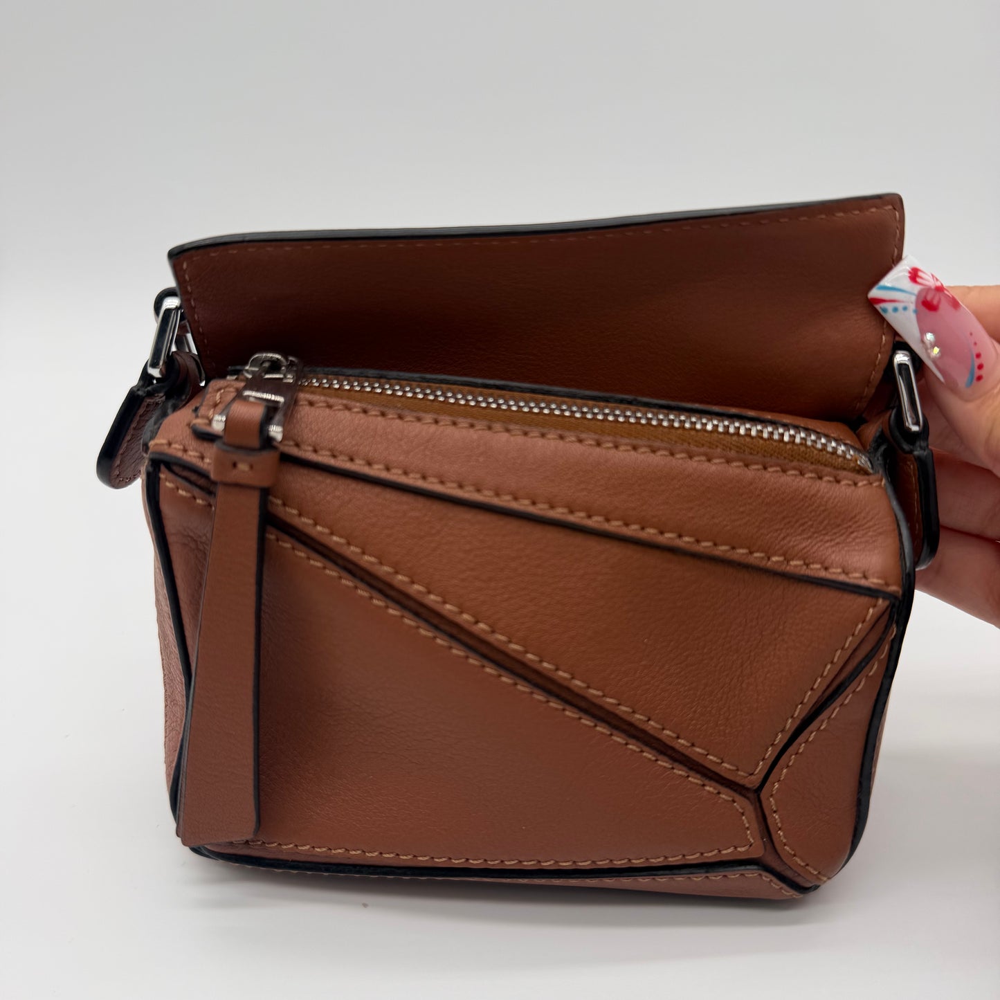 Loewe Mini Puzzle Bag Tan Classic Calfskin Leather