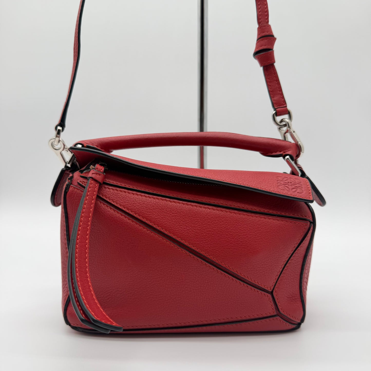Loewe Mini Puzzle Bag Rouge Classic Calfskin Leather