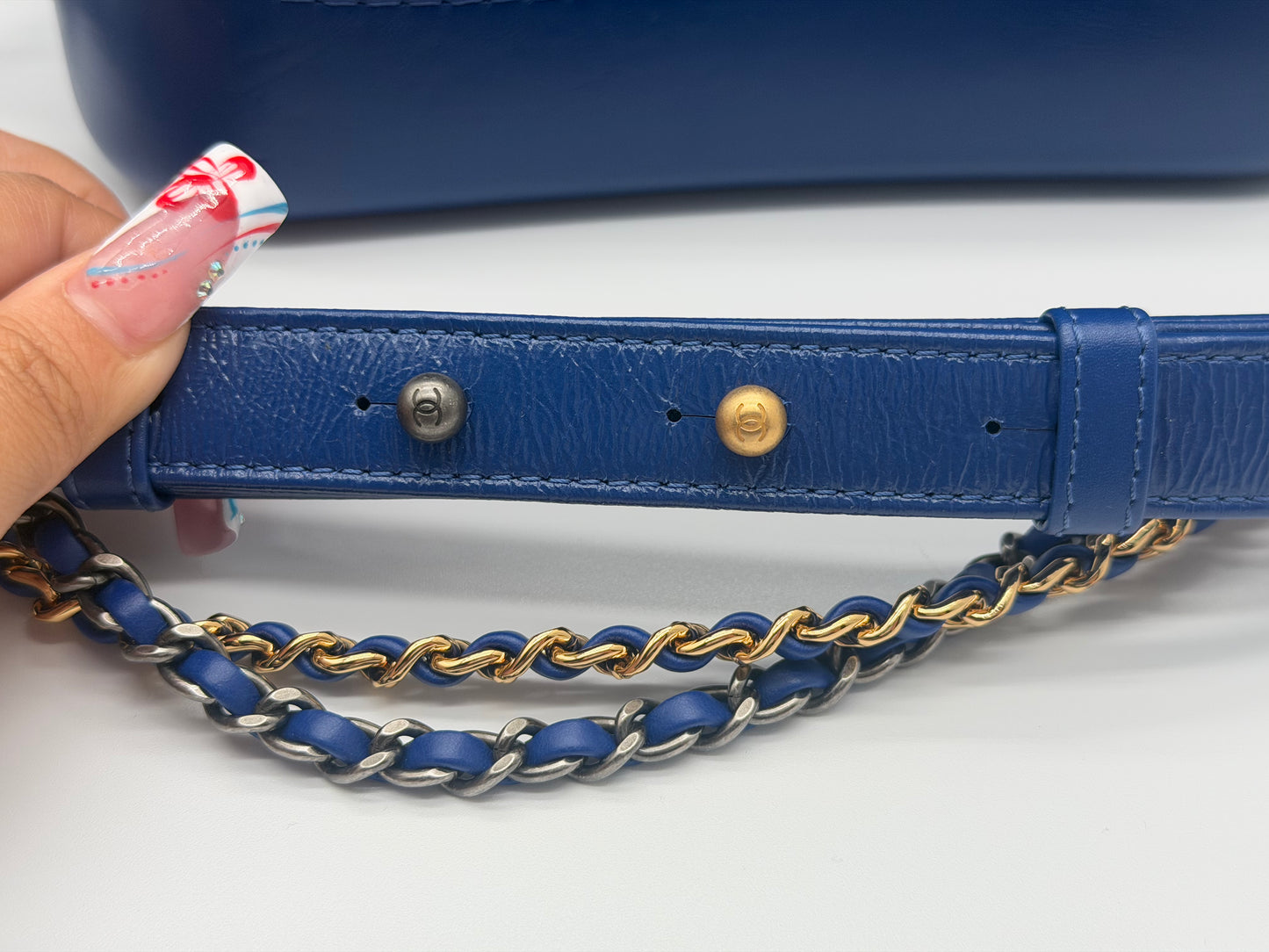 Chanel Gabrielle Hobo Bag Vibrant Blue Aged Quilted Calfskin Leather
