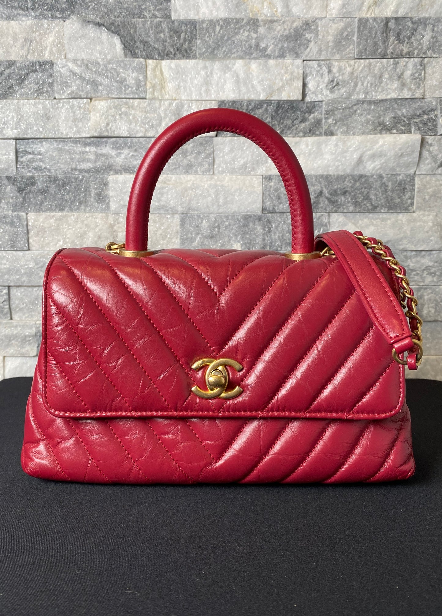 Coco handle leather handbag