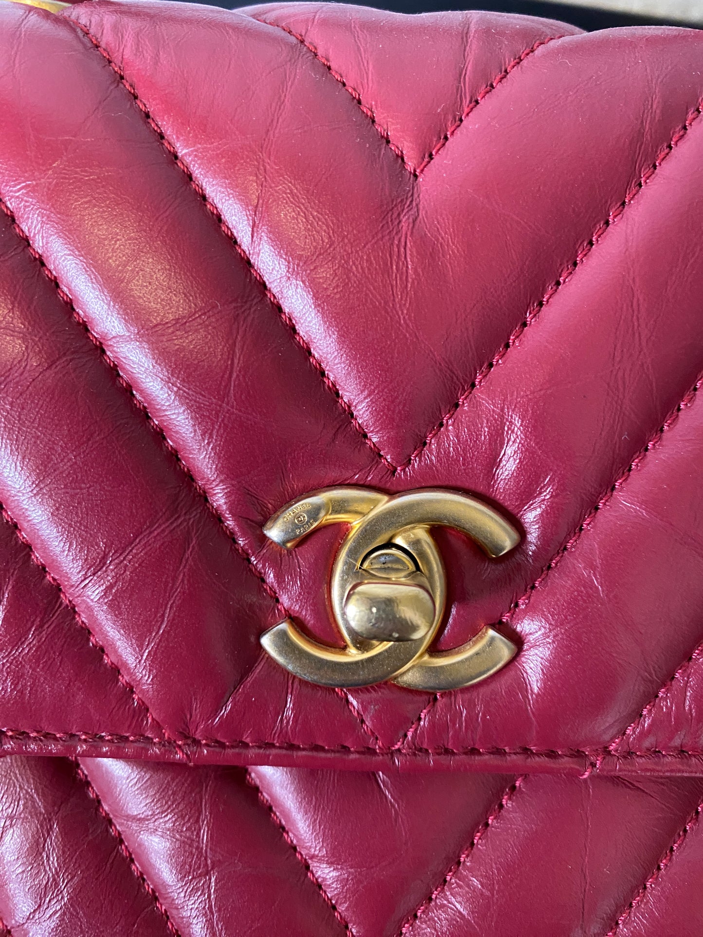 Coco handle leather handbag