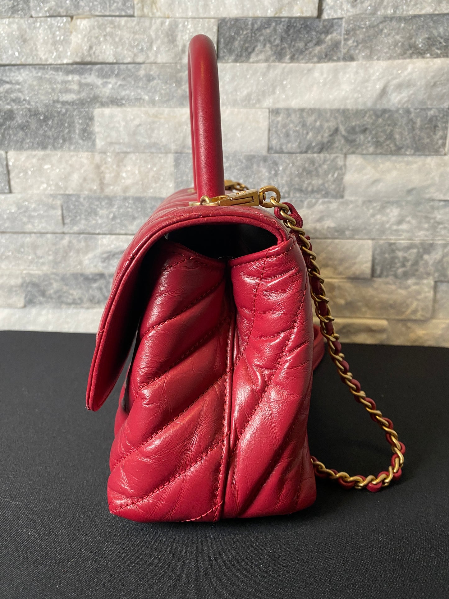 Coco handle leather handbag