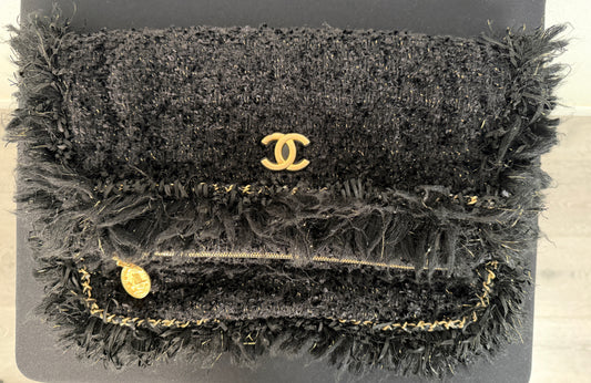 Chanel Cosmopolite Tweed Fringe Clutch