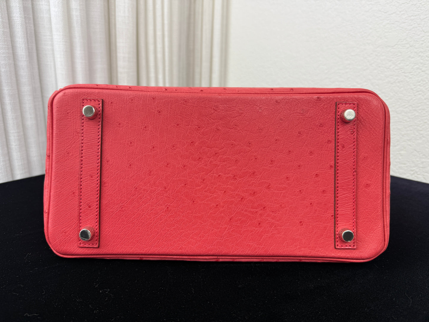 Used Hermes Birkin Handbag Bougainvillea Ostrich with Palladium Hardware 30