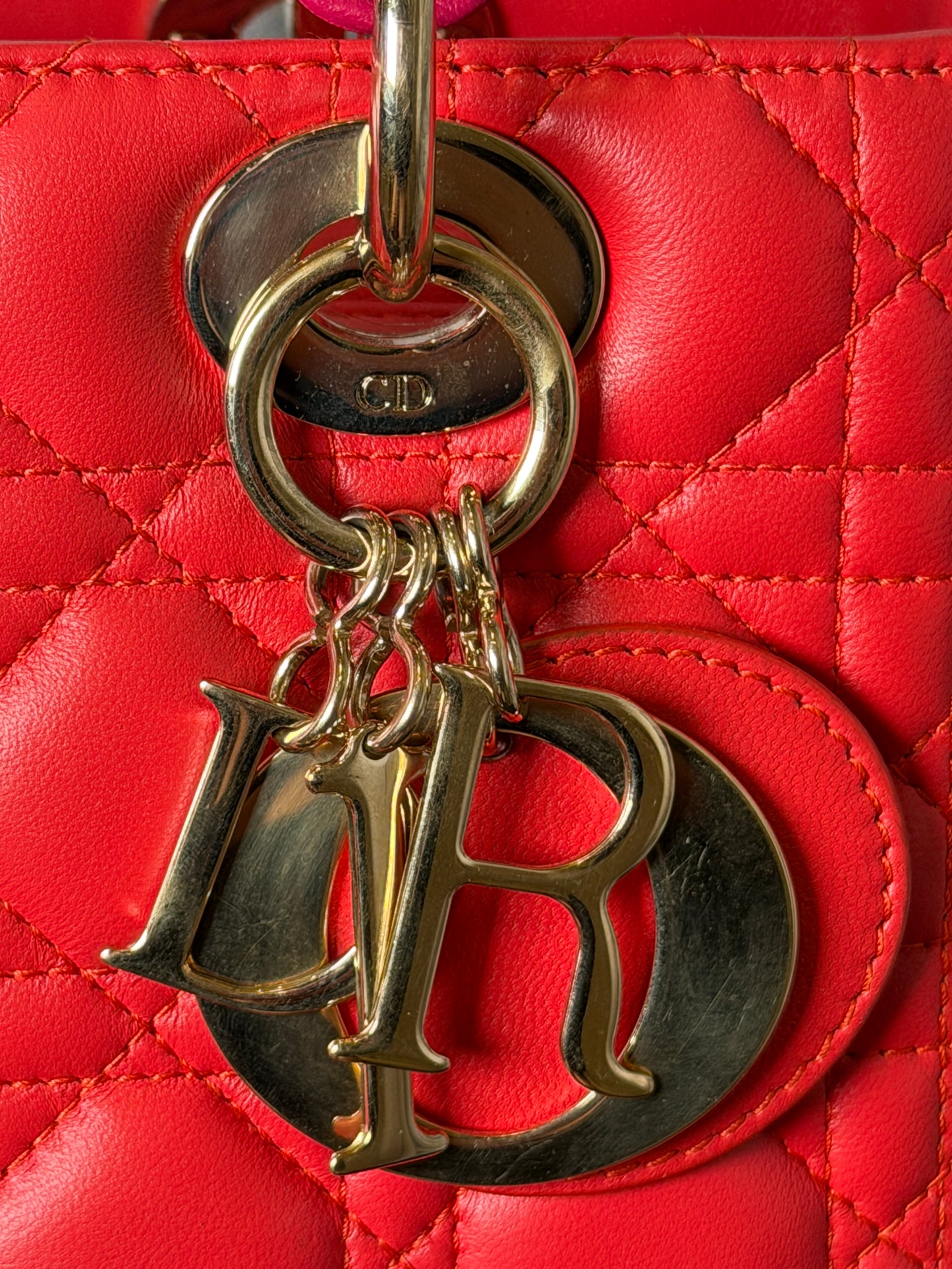 Christian Dior Lady Dior Cannage Lambskin Handbag – Pink & Orange