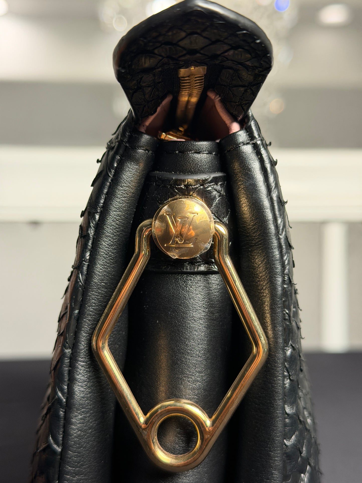 Louis Vuitton Coussin BB in Black Python Leather