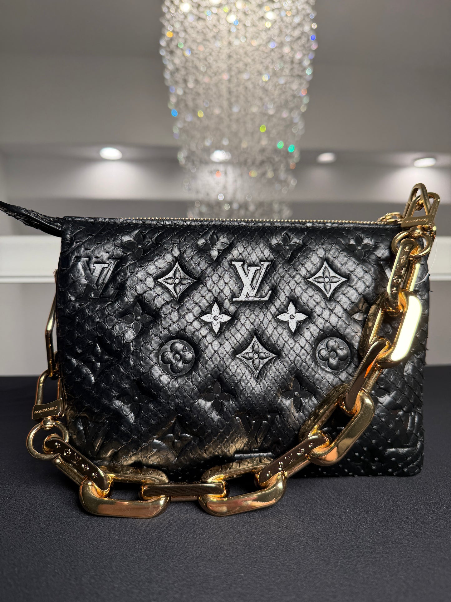 Louis Vuitton Coussin BB in Black Python Leather