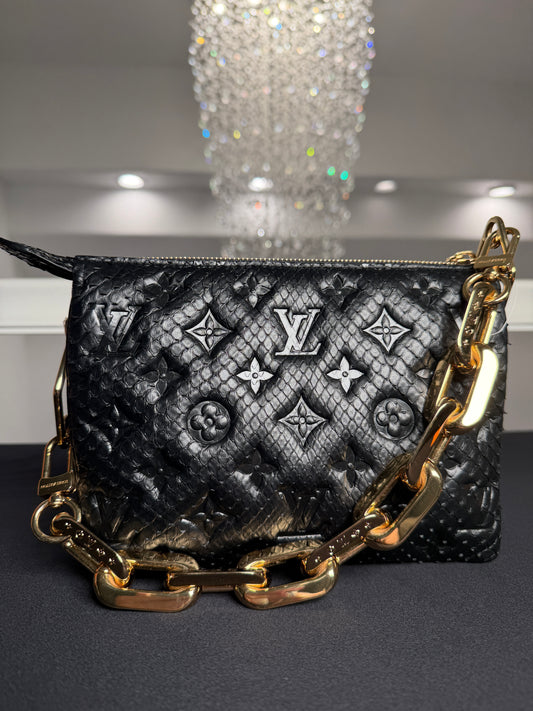 Louis Vuitton Coussin BB in Black Python Leather