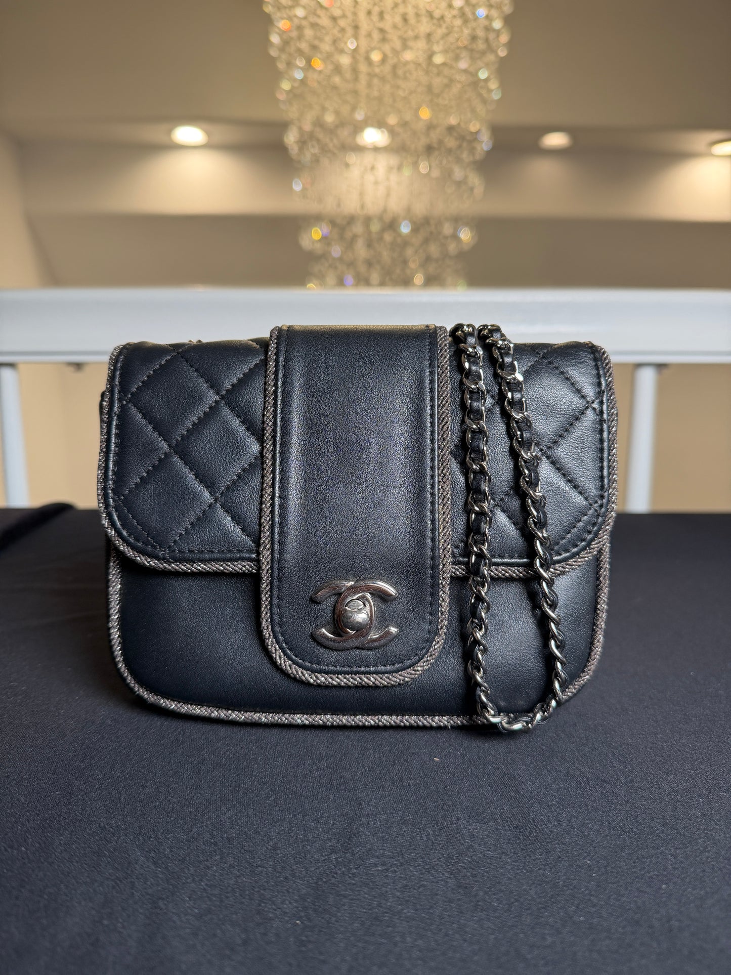 Chanel Elementary Chic Lurex Trim Mini Flap Bag