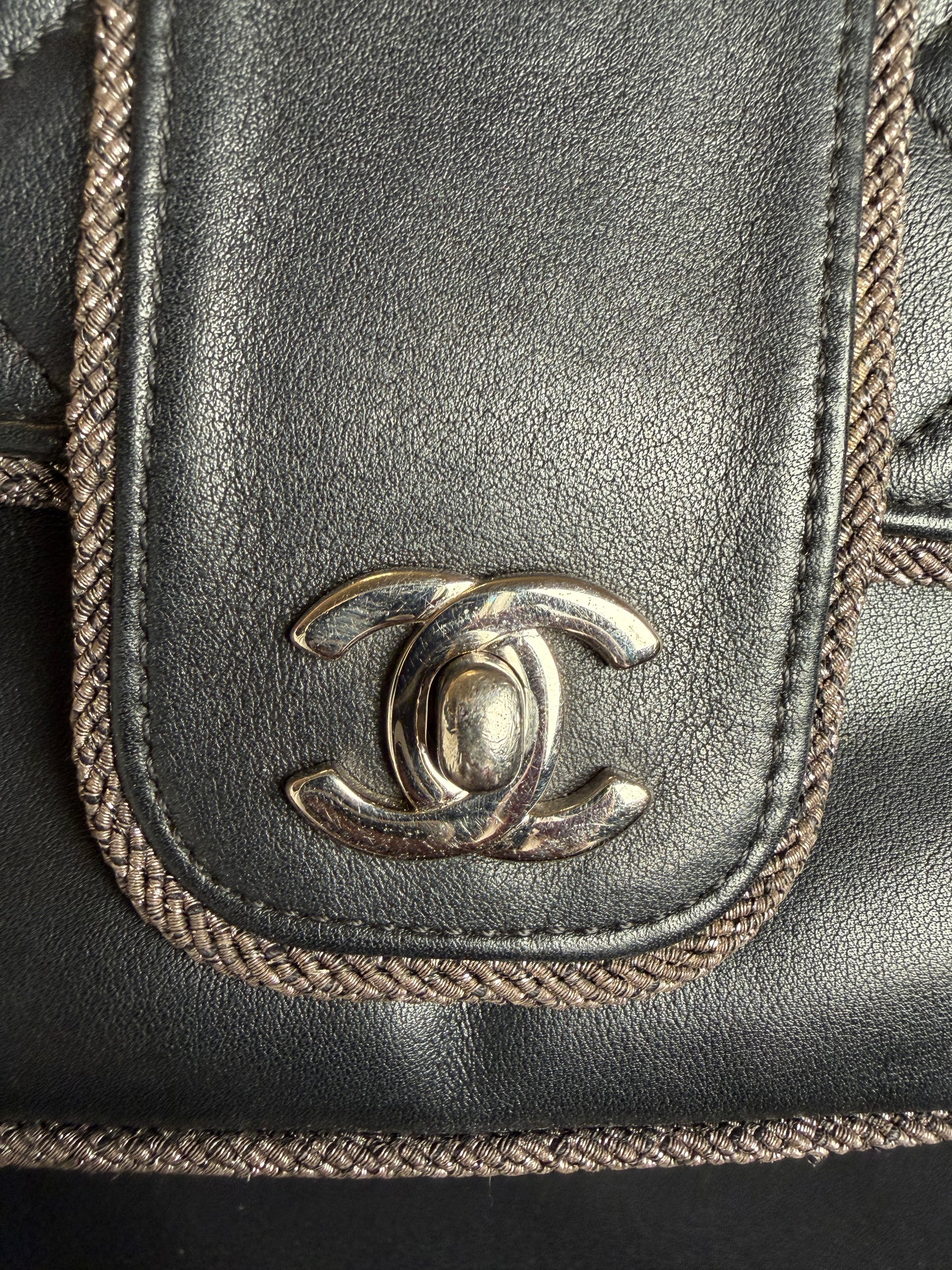 Chanel Elementary Chic Lurex Trim Mini Flap Bag