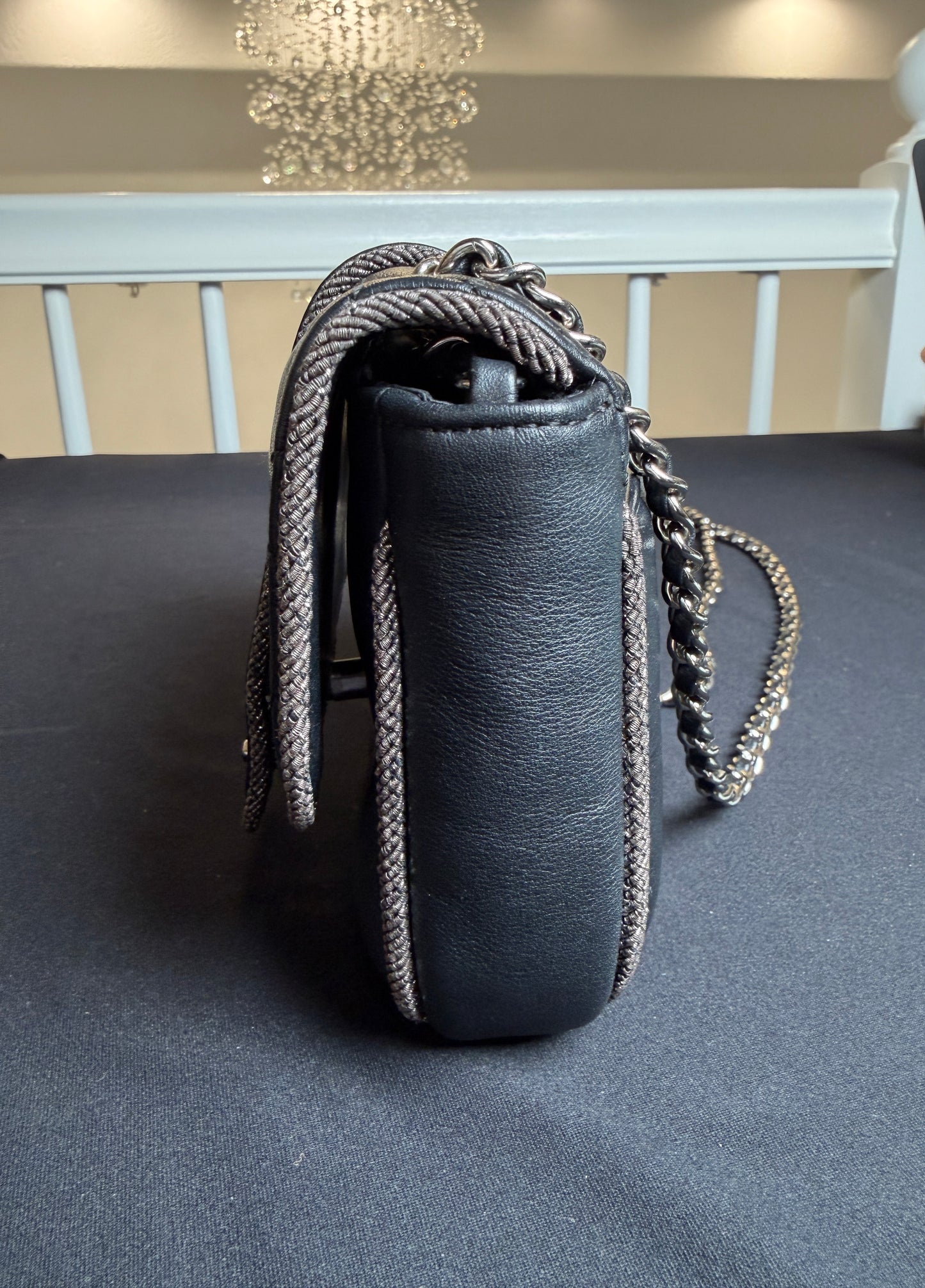 Chanel Elementary Chic Lurex Trim Mini Flap Bag