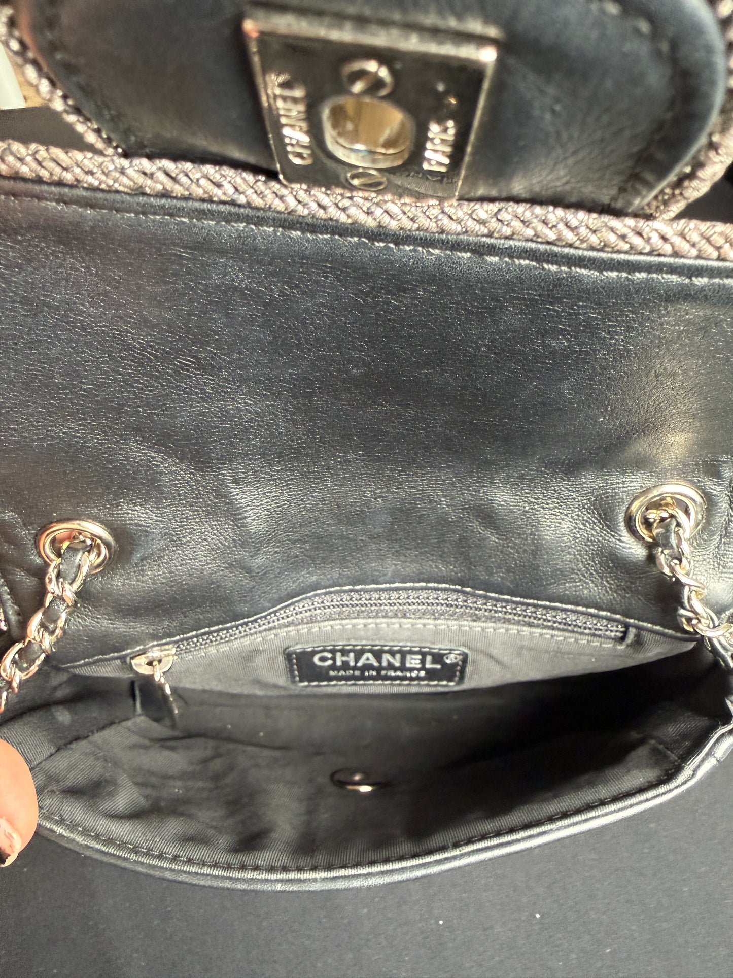 Chanel Elementary Chic Lurex Trim Mini Flap Bag