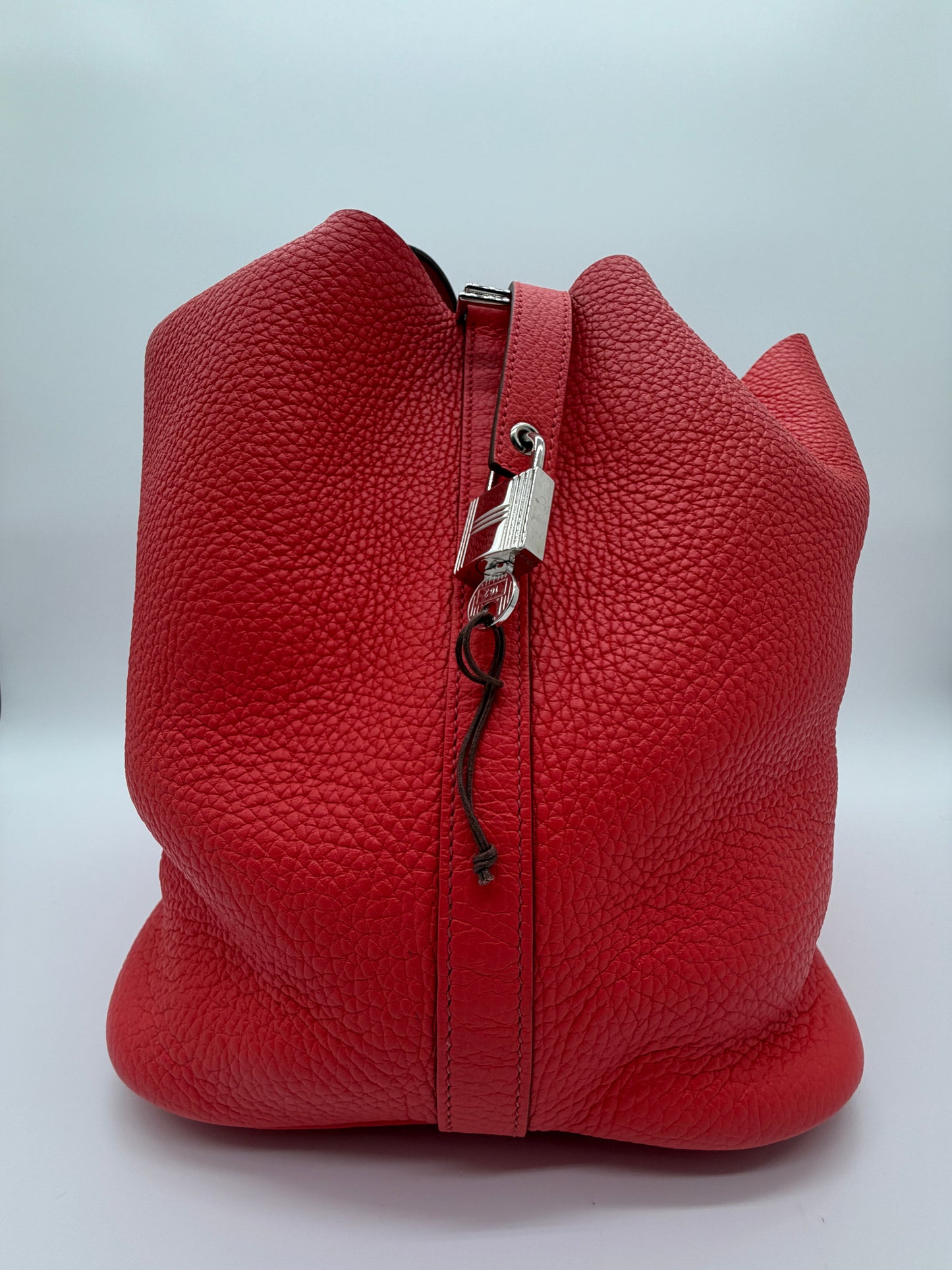 Hermès Picotin Lock 22 Rouge Casaque Clemence Leather Handbag lx483