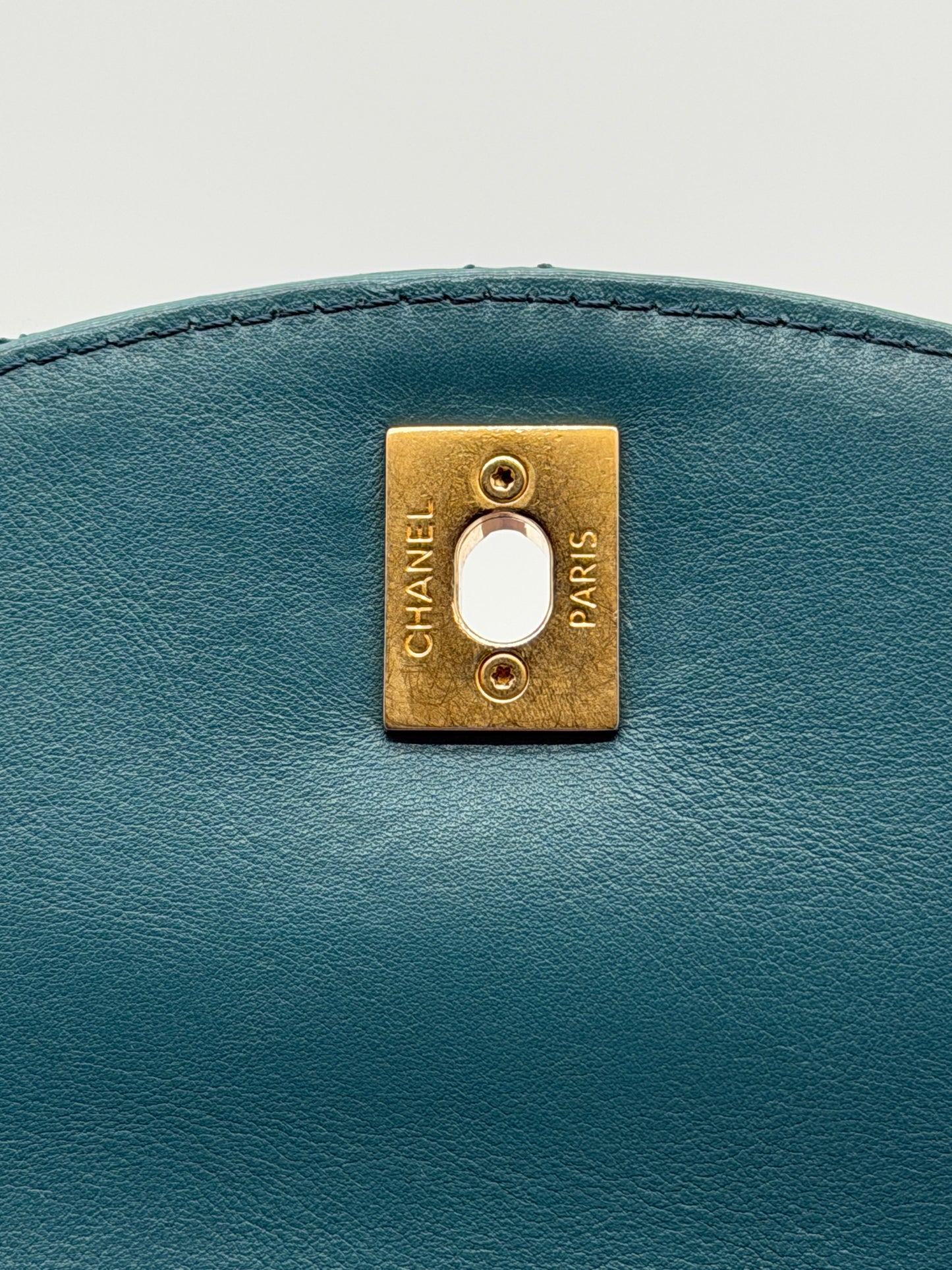 Chanel Mini Quilted Mixed Leather Chain Handle Flap Bag