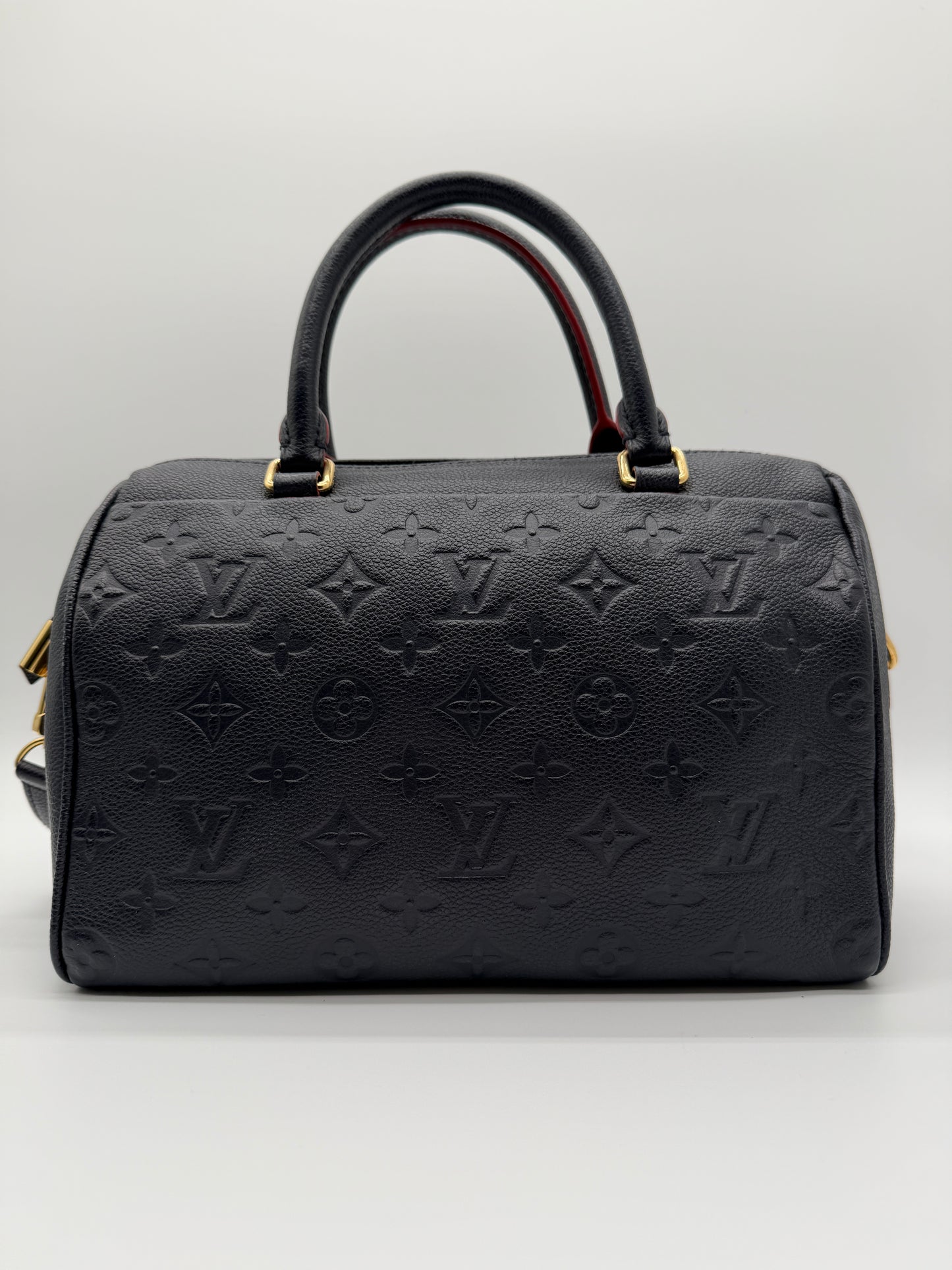 Louis Vuitton Speedy Bandoulière 25 Monogram Empreinte Leather Marine Rouge
