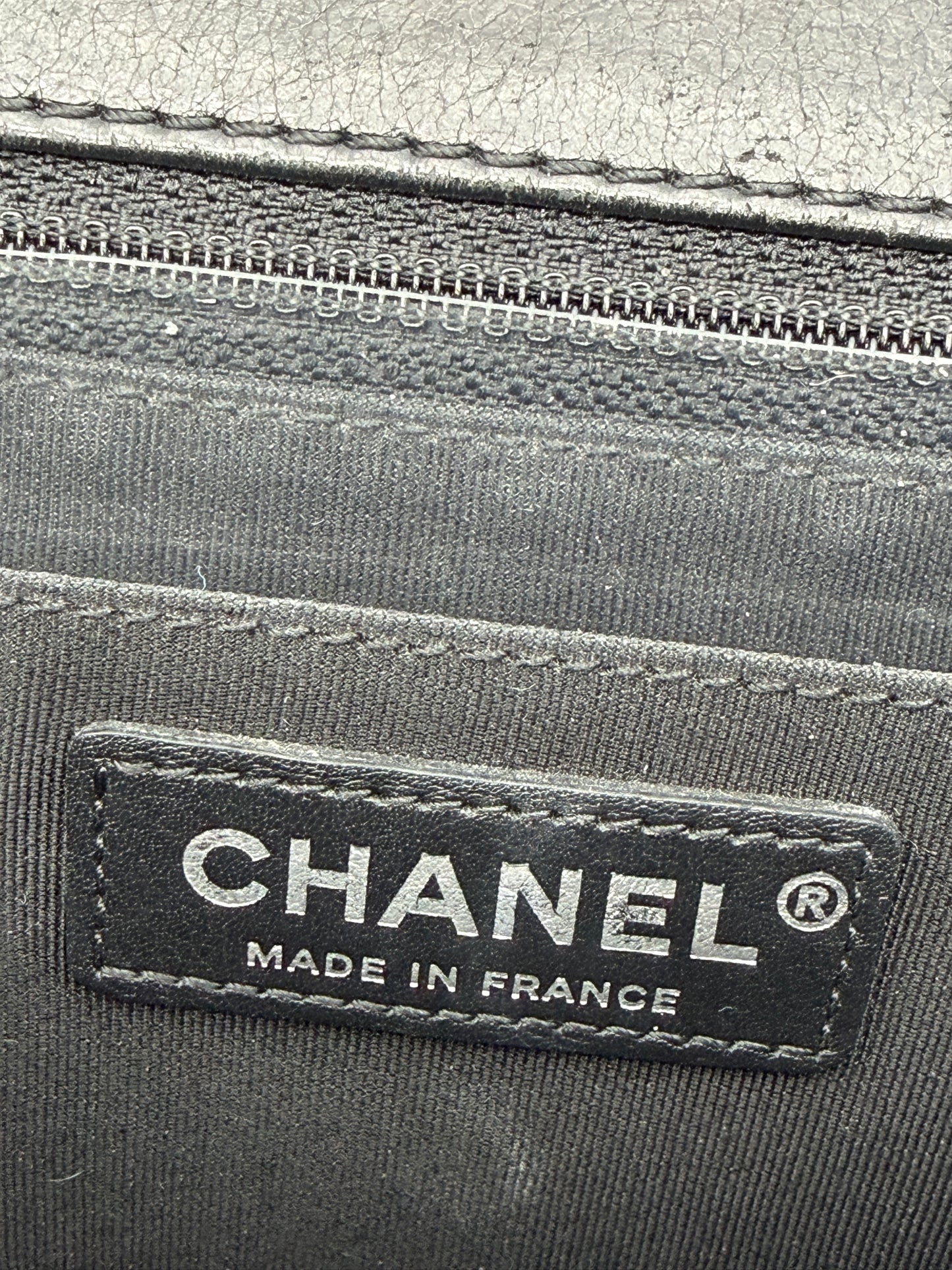 Chanel Braided Edge Flap Bag Black Quilted Caviar Leather