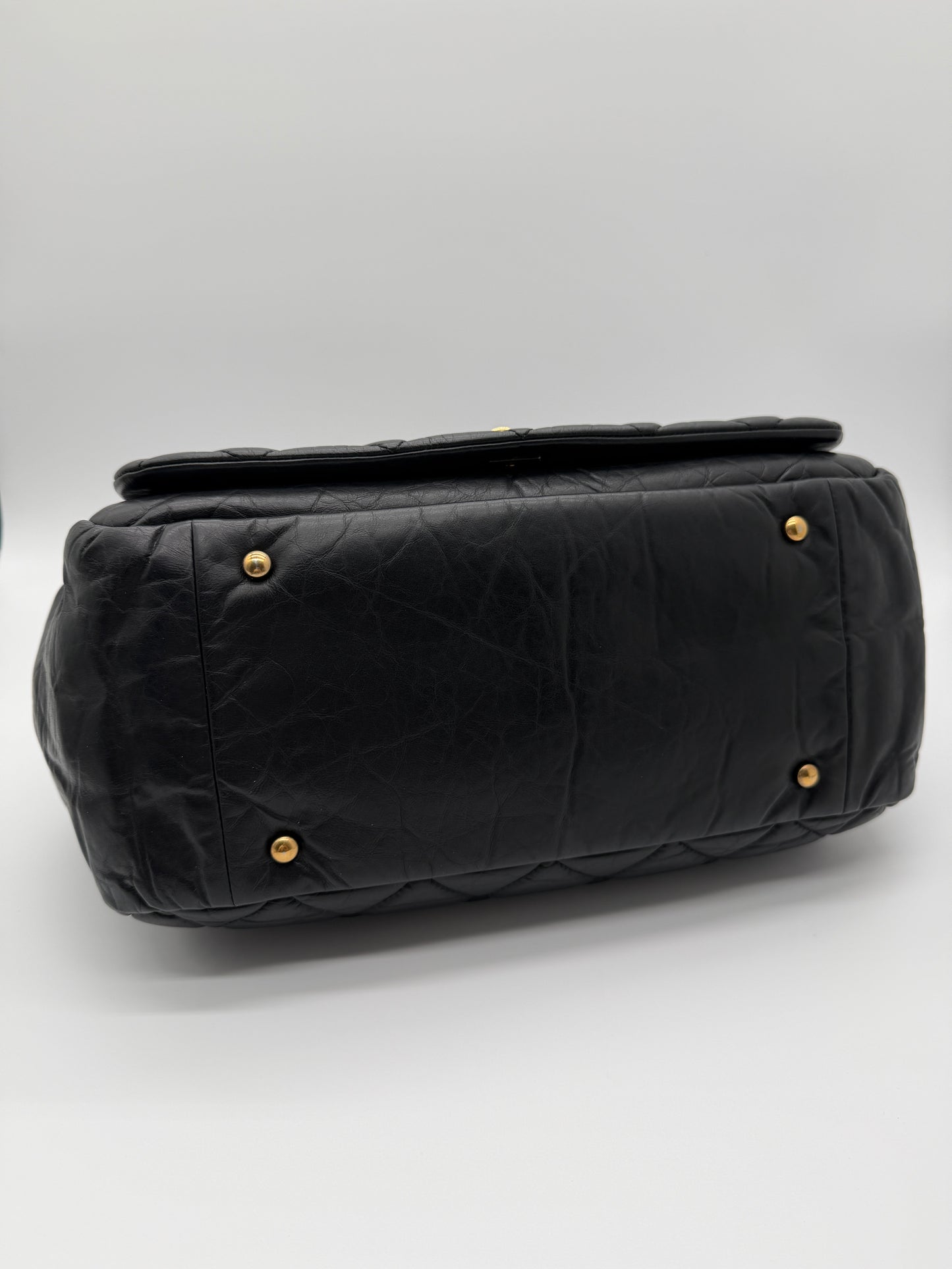 Chanel Large Quilted Shopping Tote Black Caviar Leather lx608