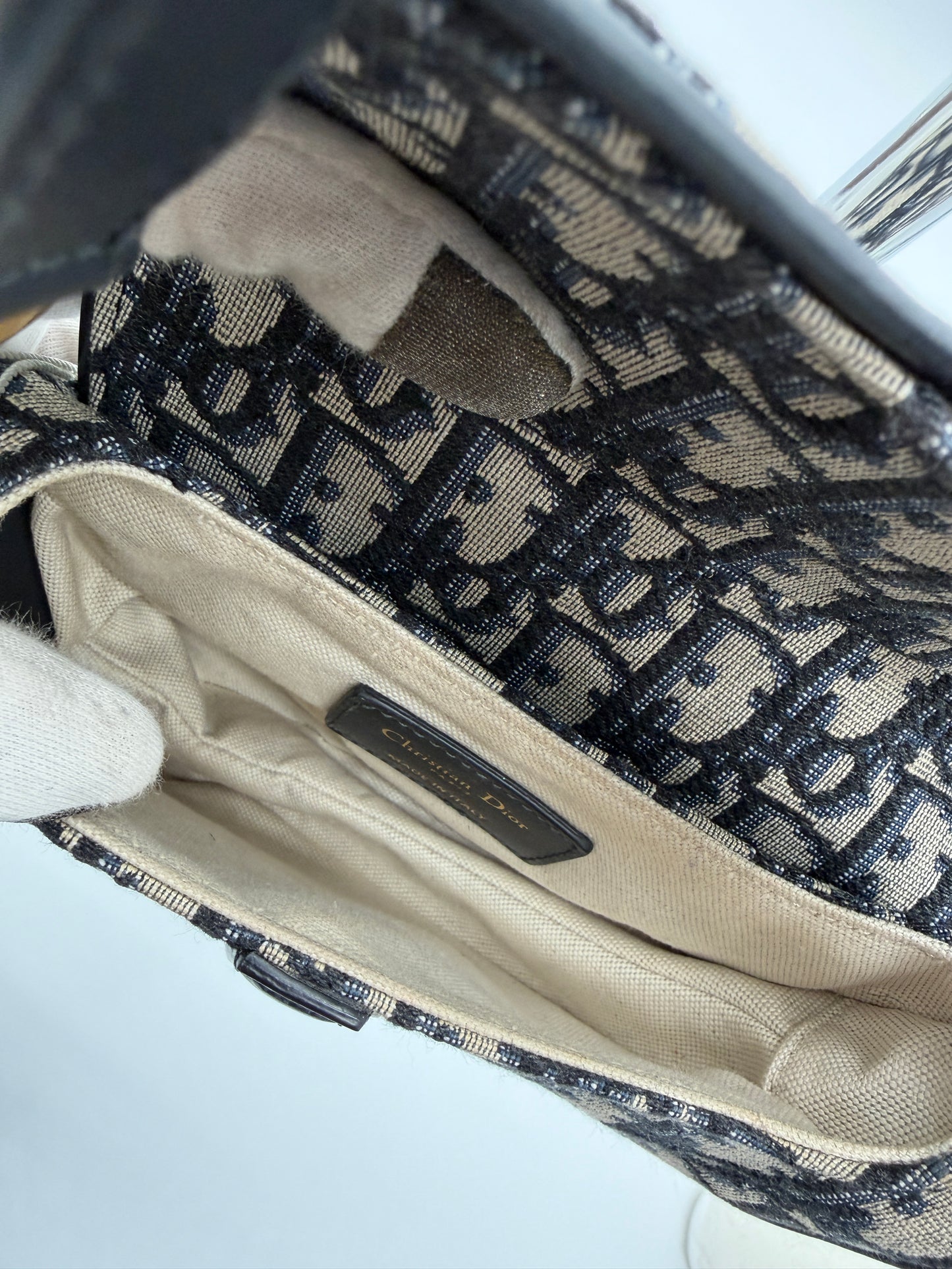 Christian Dior Saddle Bag Oblique Jacquard Canvas