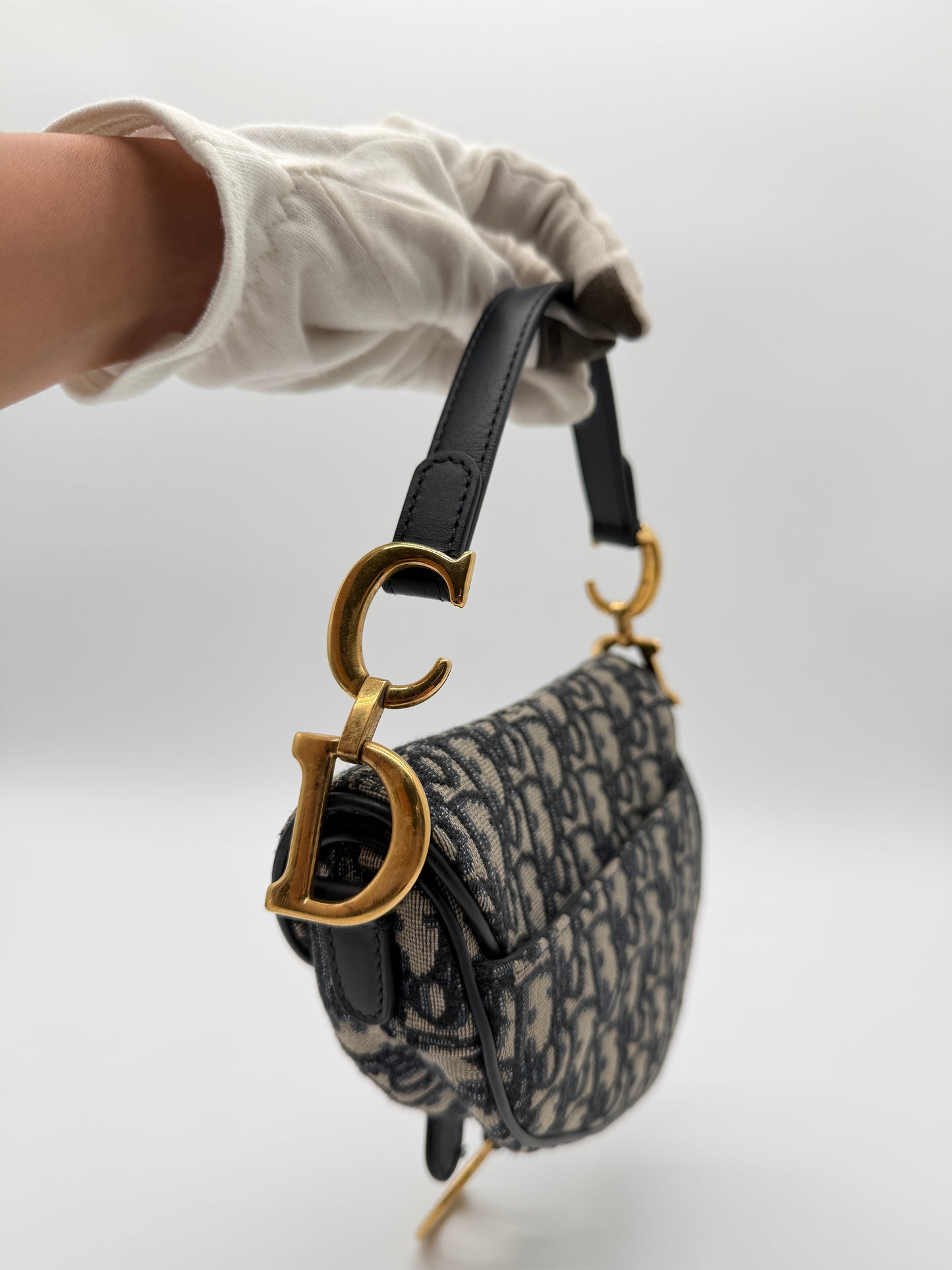 Christian Dior Saddle Bag Oblique Jacquard Canvas