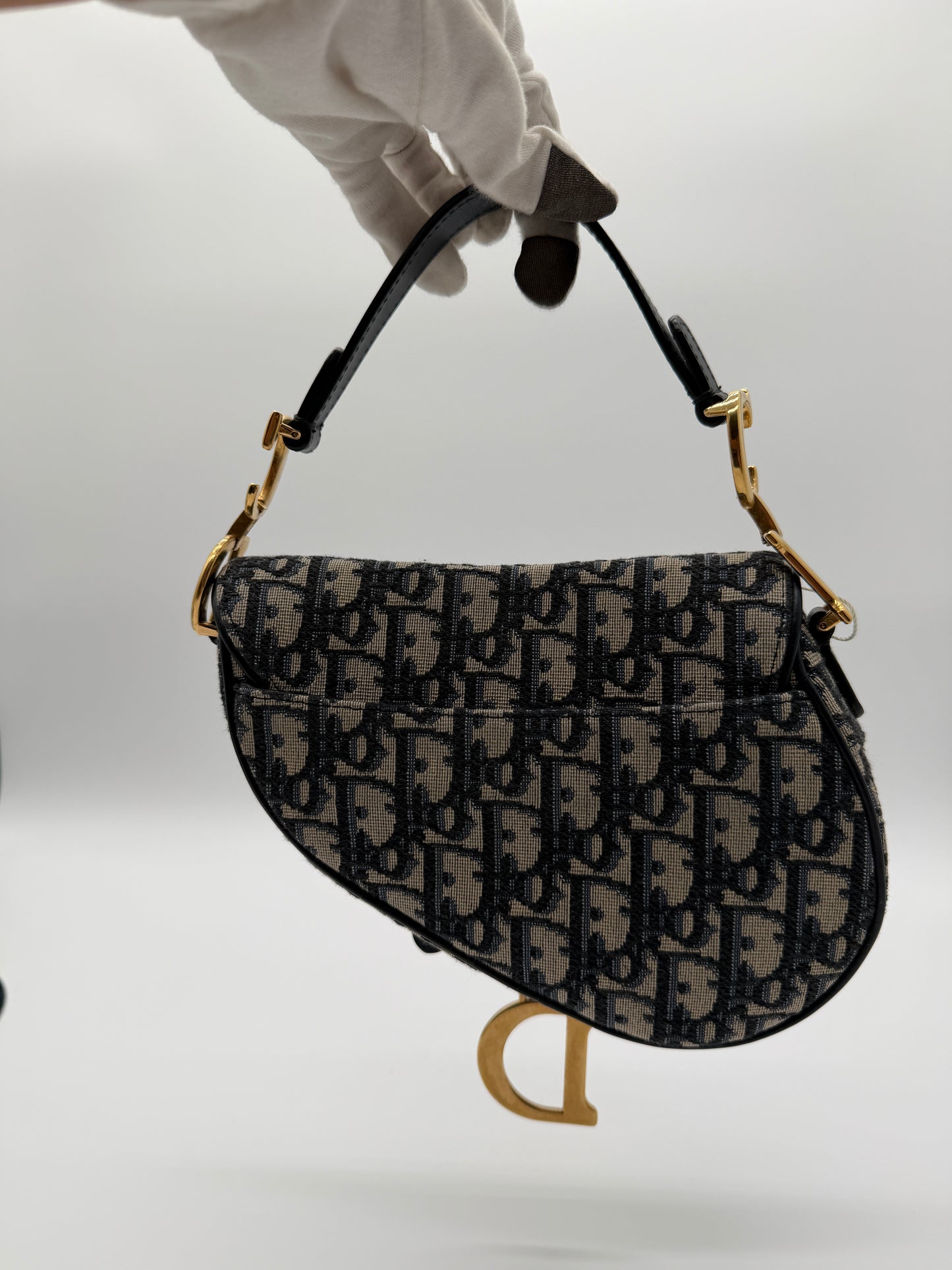 Christian Dior Saddle Bag Oblique Jacquard Canvas