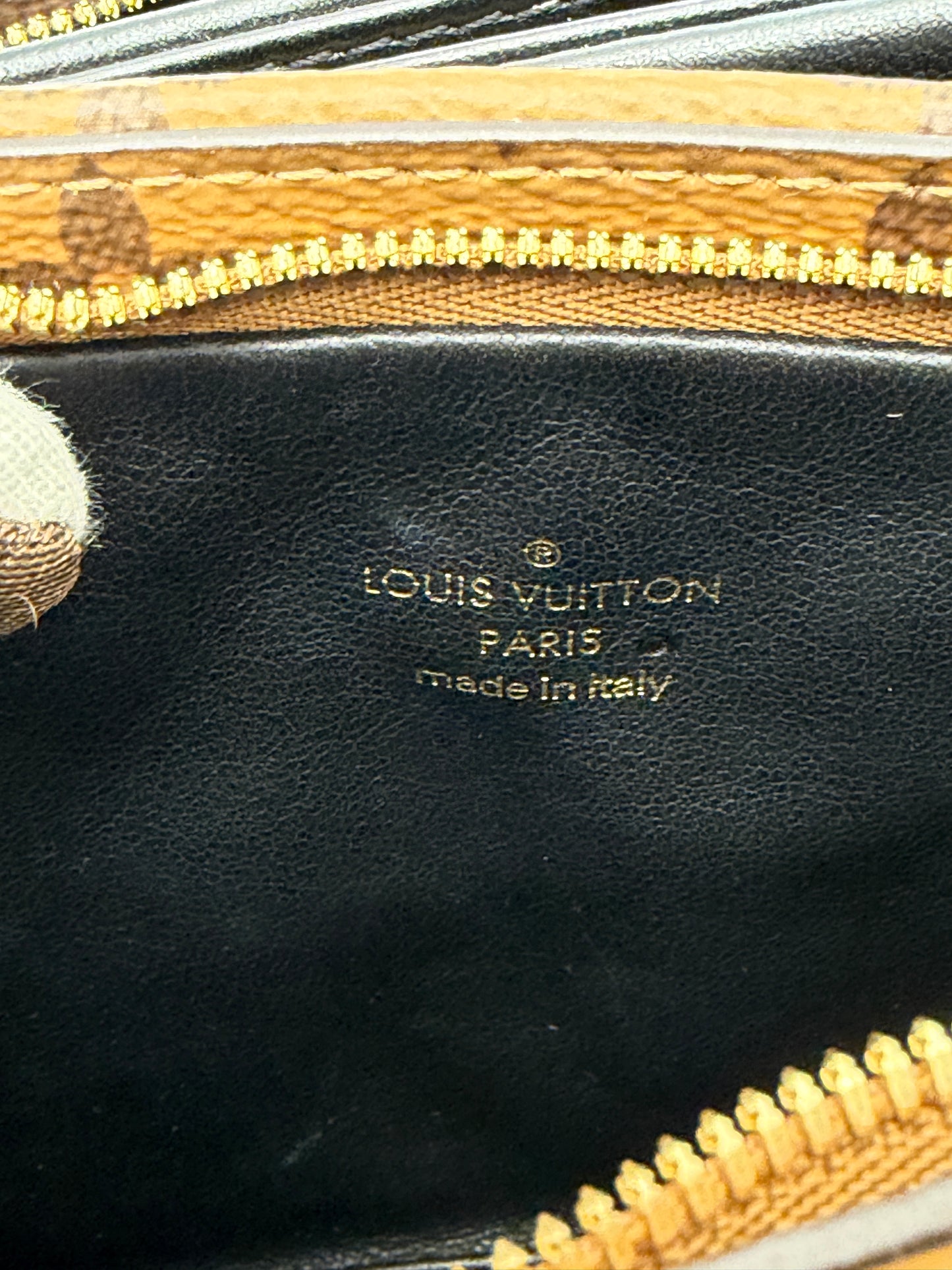 Louis Vuitton LV3 Pouch Monogram Canvas & Black Lambskin Crossbody Bag lx829