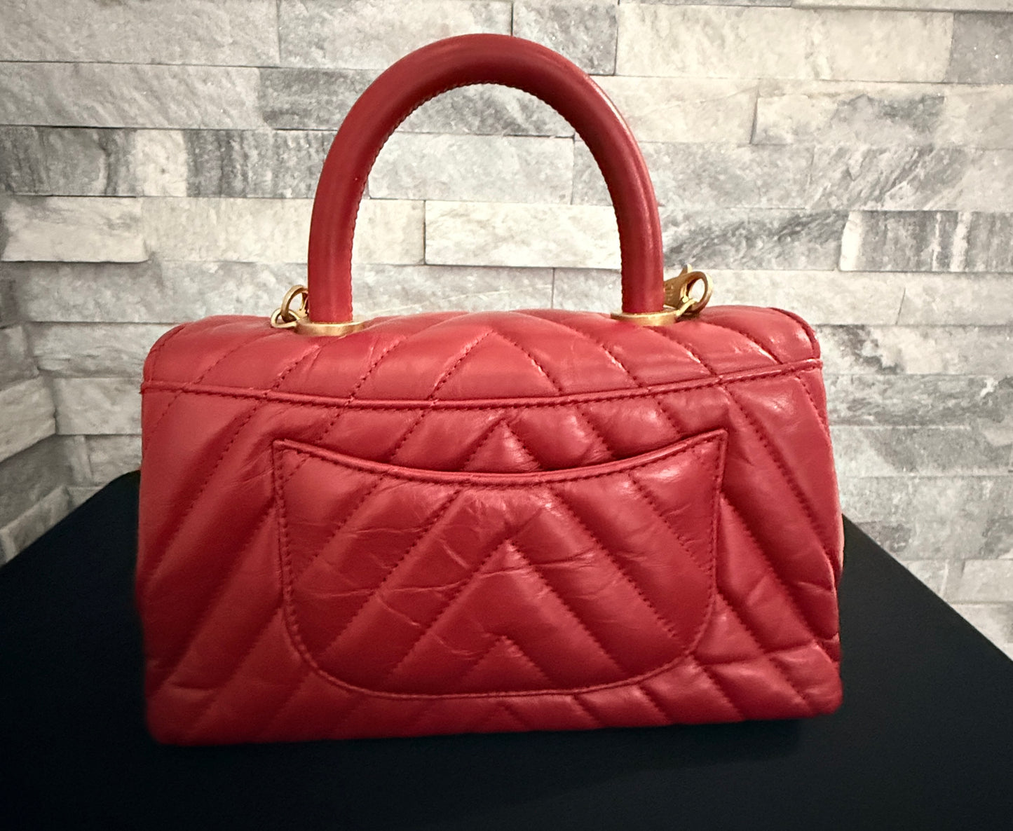 Chanel Coco Handle Chevron Flap Bag