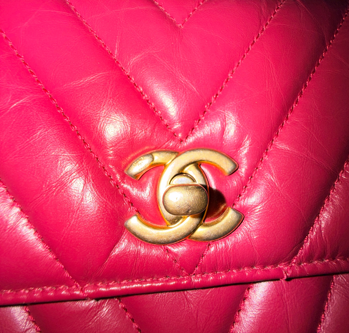 Chanel Coco Handle Chevron Flap Bag