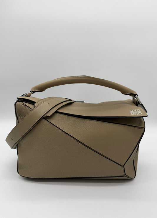 Loewe Puzzle Bag in Sand Calfskin Leather XYP29