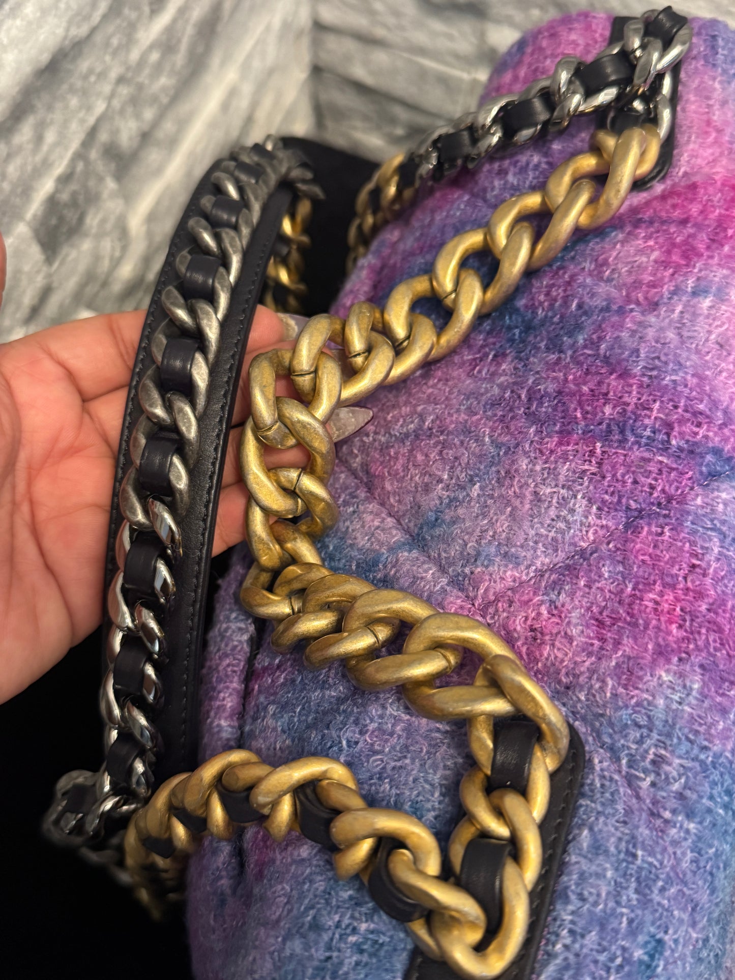 Chanel 19 Large Tweed Ombre Bag