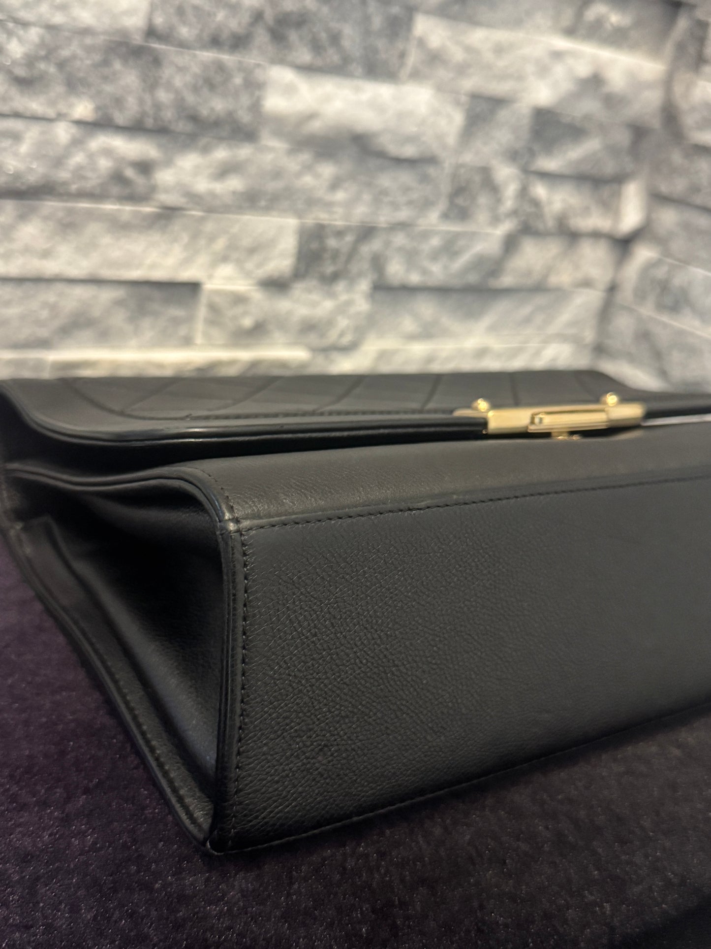 Chanel Black Calfskin Large Label Click Flap 2017