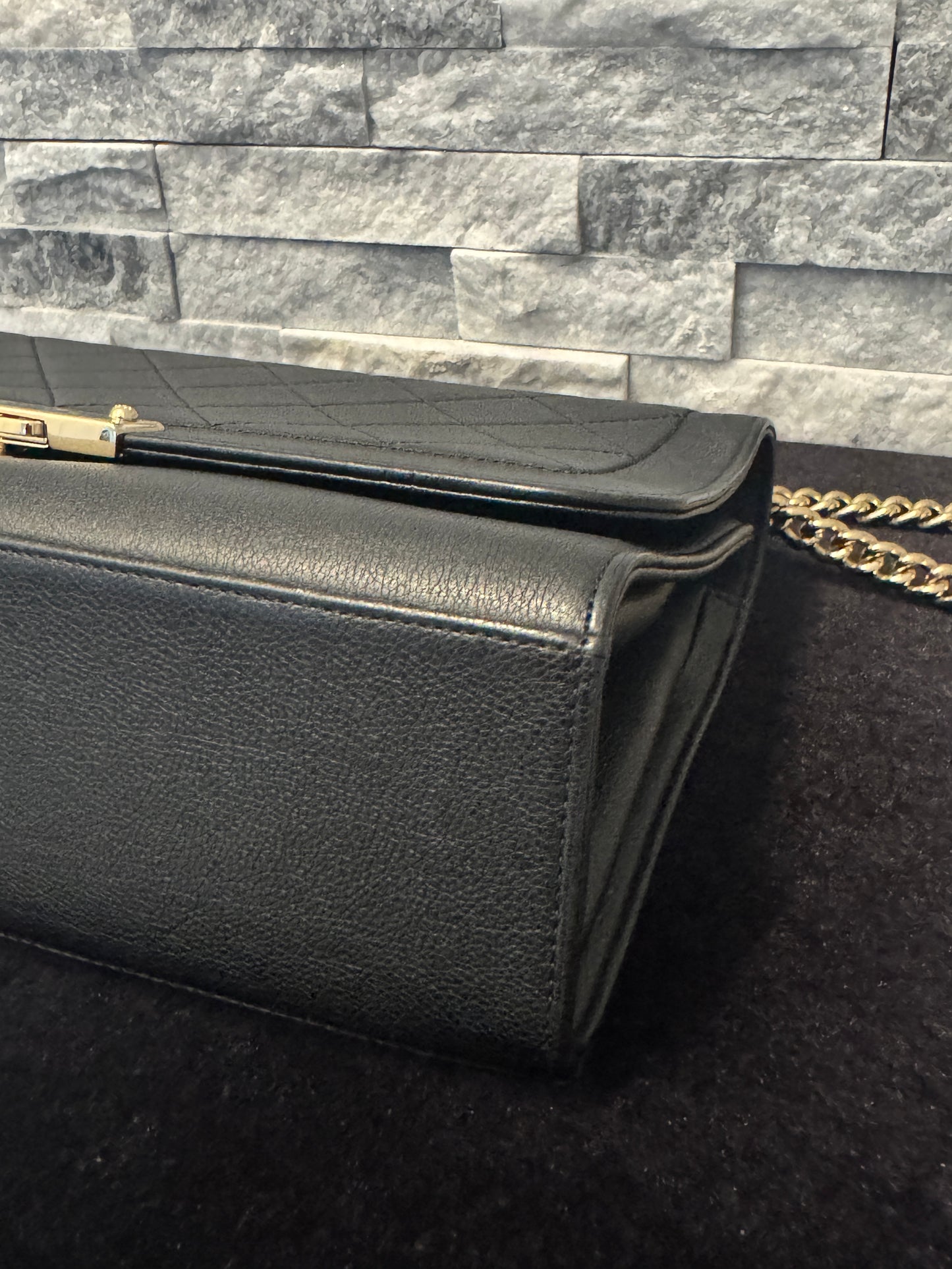 Chanel Black Calfskin Large Label Click Flap 2017