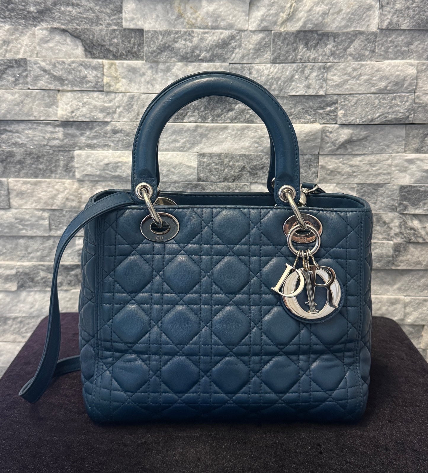 Christian Dior Medium Blue Lady Dior