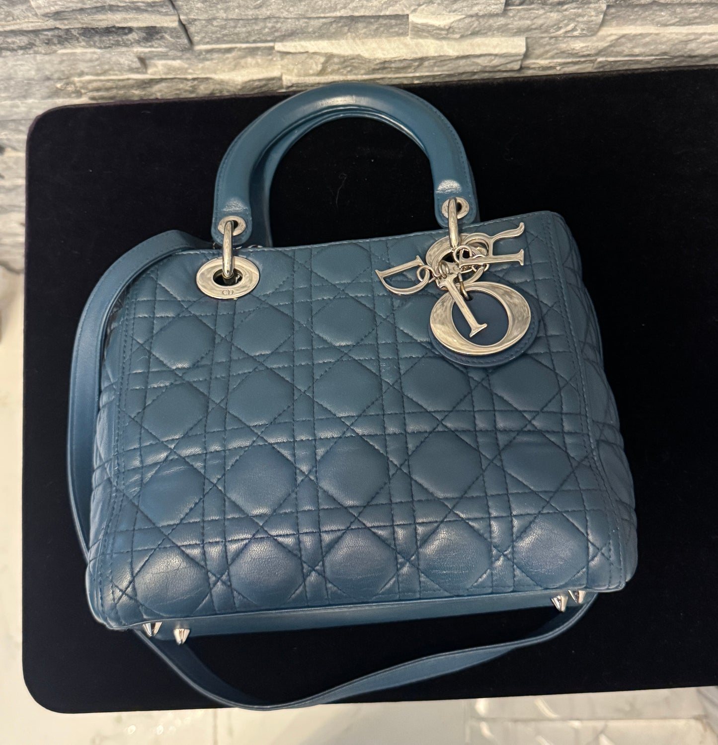 Christian Dior Medium Blue Lady Dior