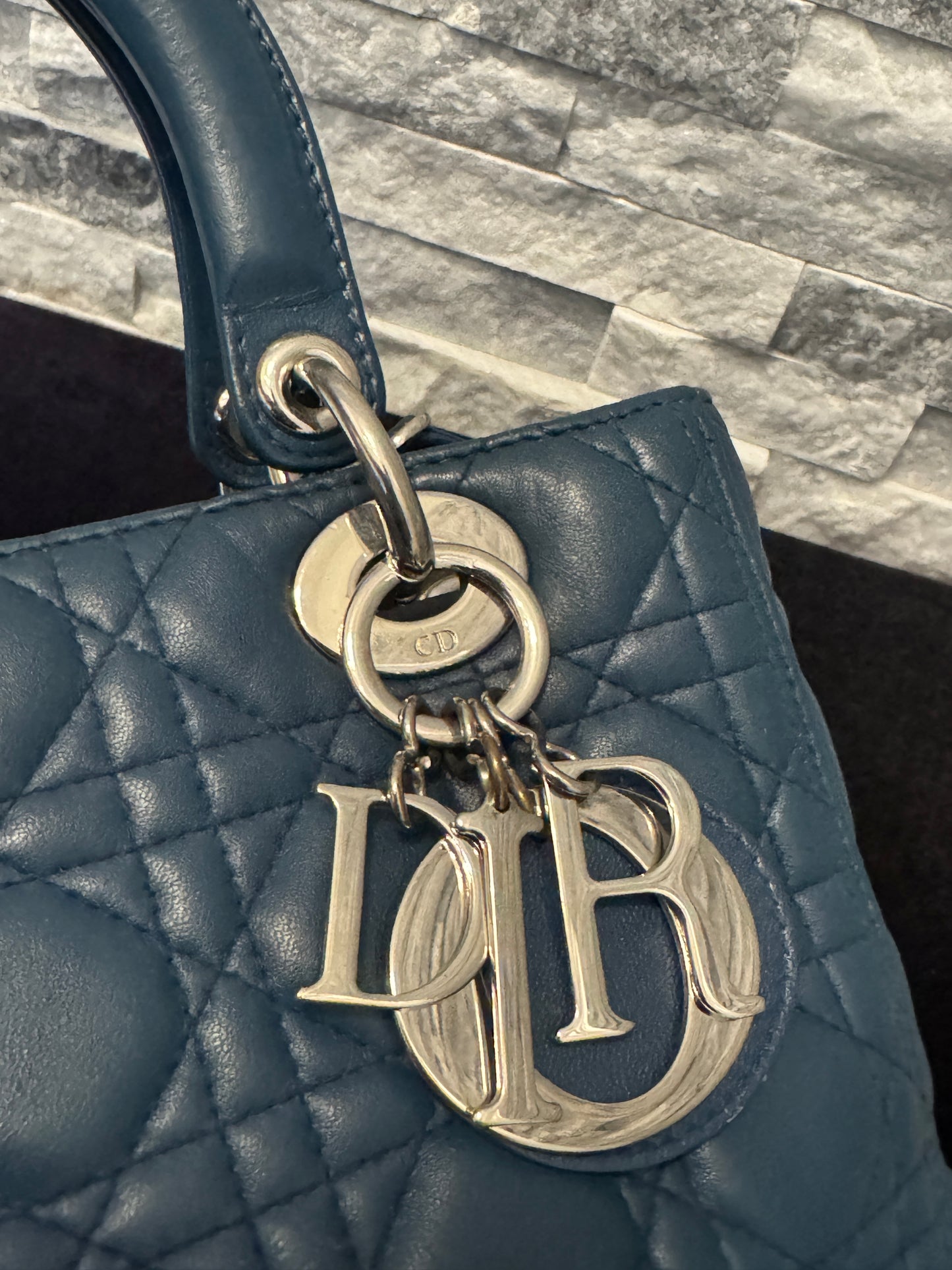 Christian Dior Medium Blue Lady Dior