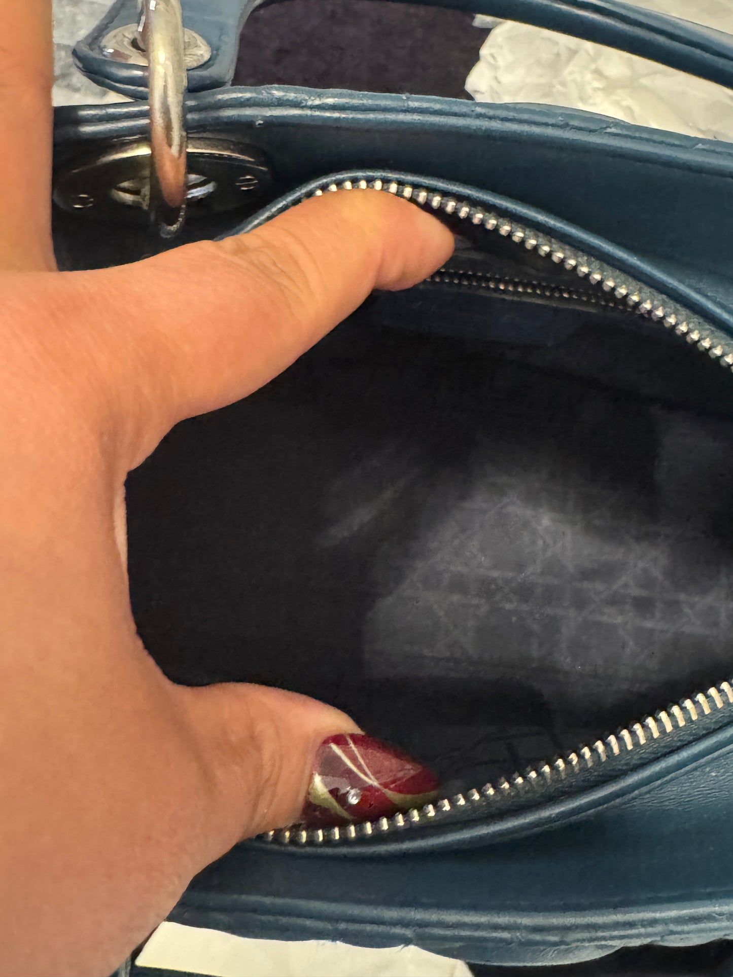 Christian Dior Medium Blue Lady Dior