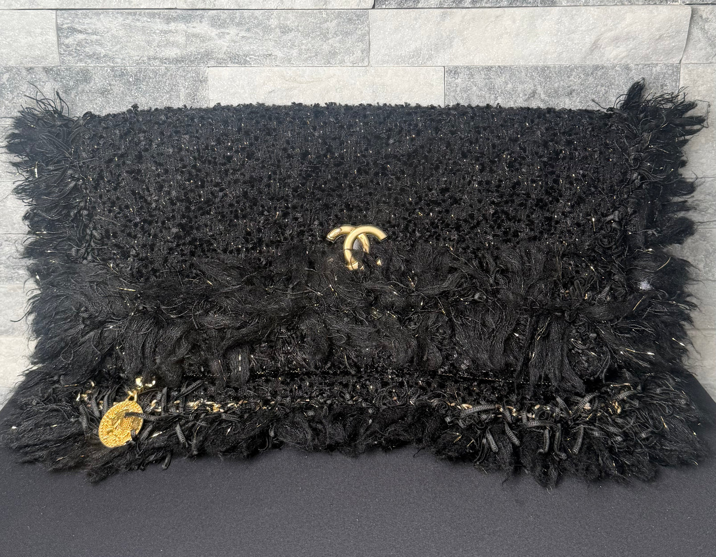 Chanel Cosmopolite Tweed Fringe Clutch