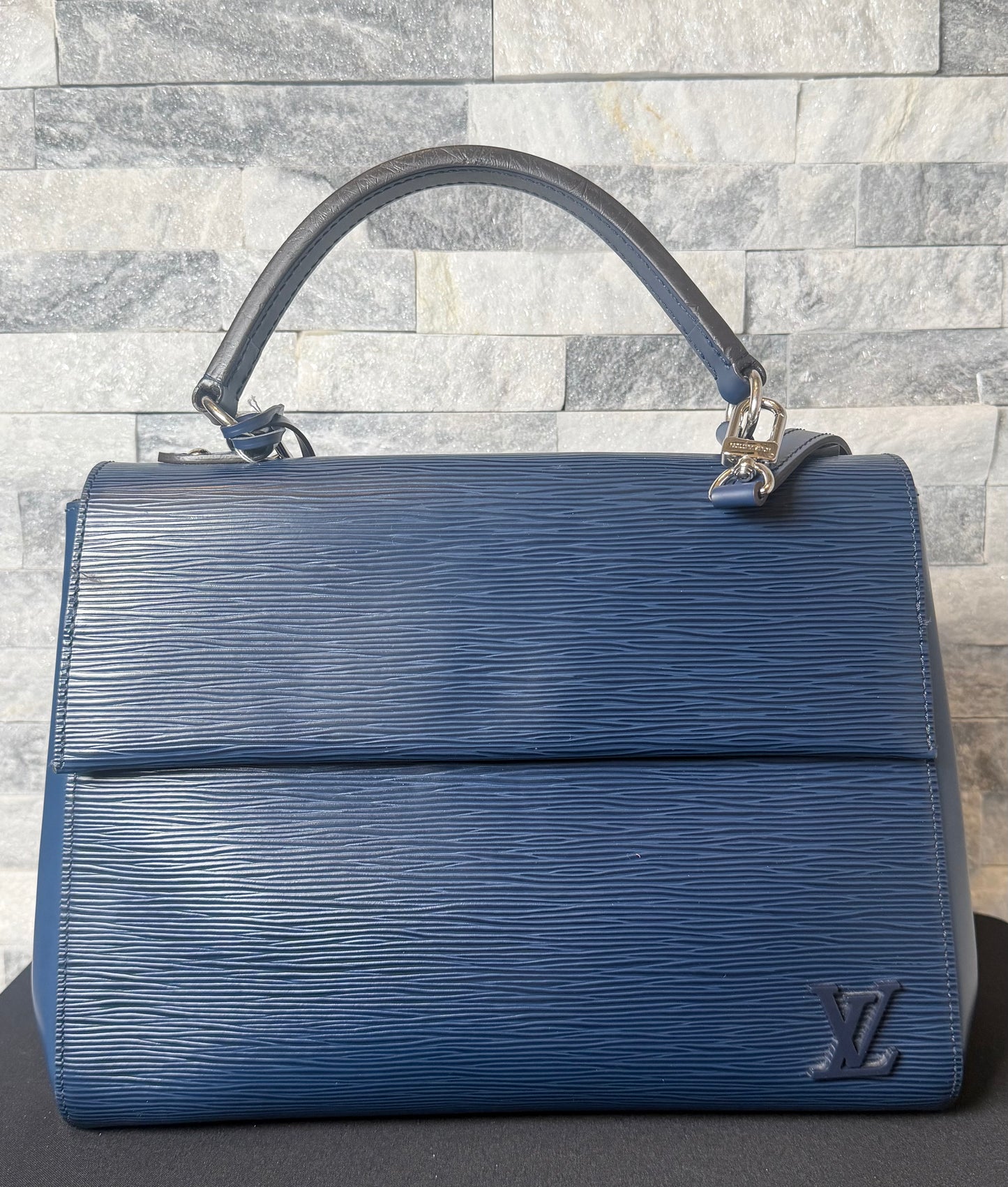 Louis Vuitton Cluny Toledo Blue Epi Leather Top Handle Bag