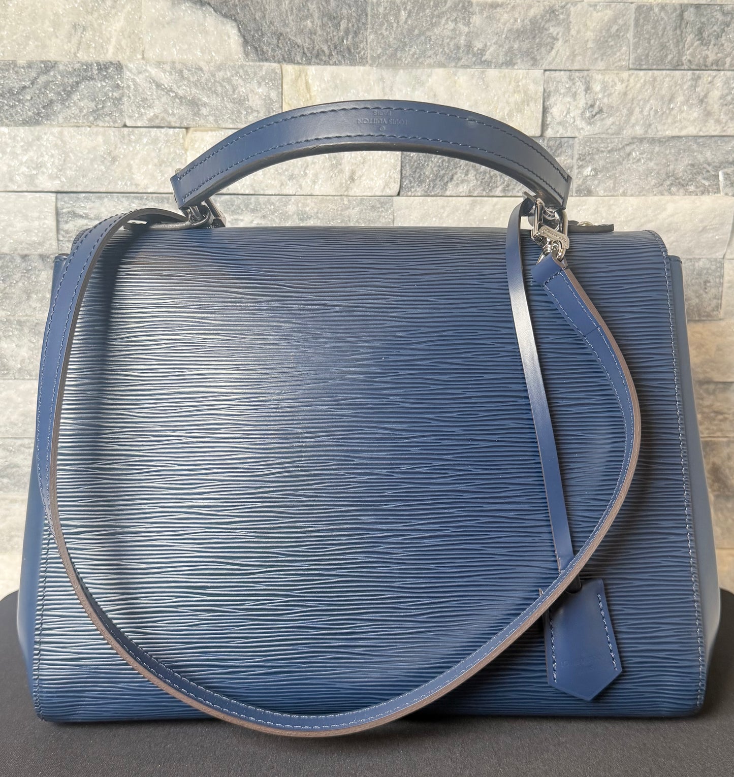 Louis Vuitton Cluny Toledo Blue Epi Leather Top Handle Bag