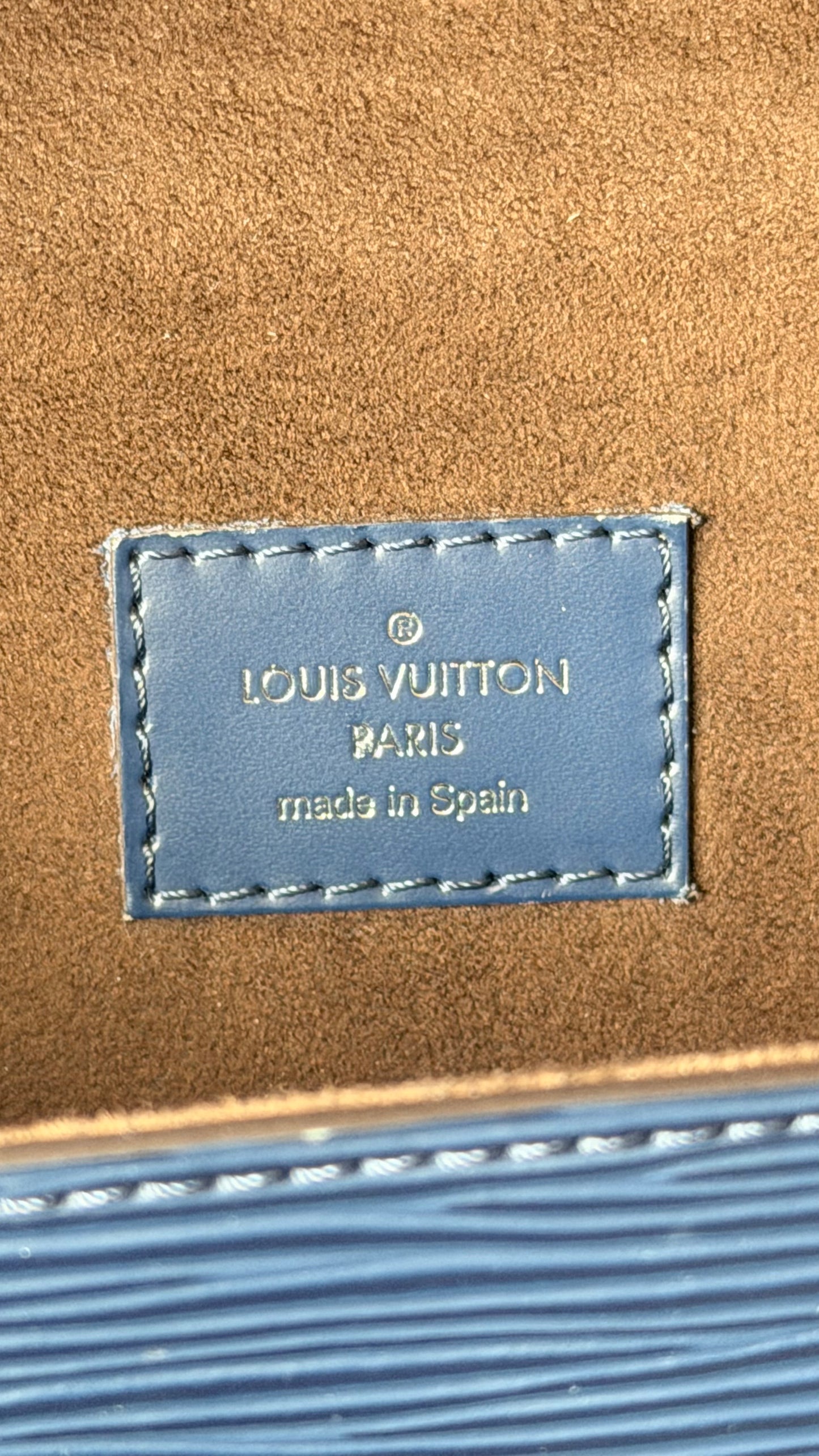 Louis Vuitton Cluny Toledo Blue Epi Leather Top Handle Bag