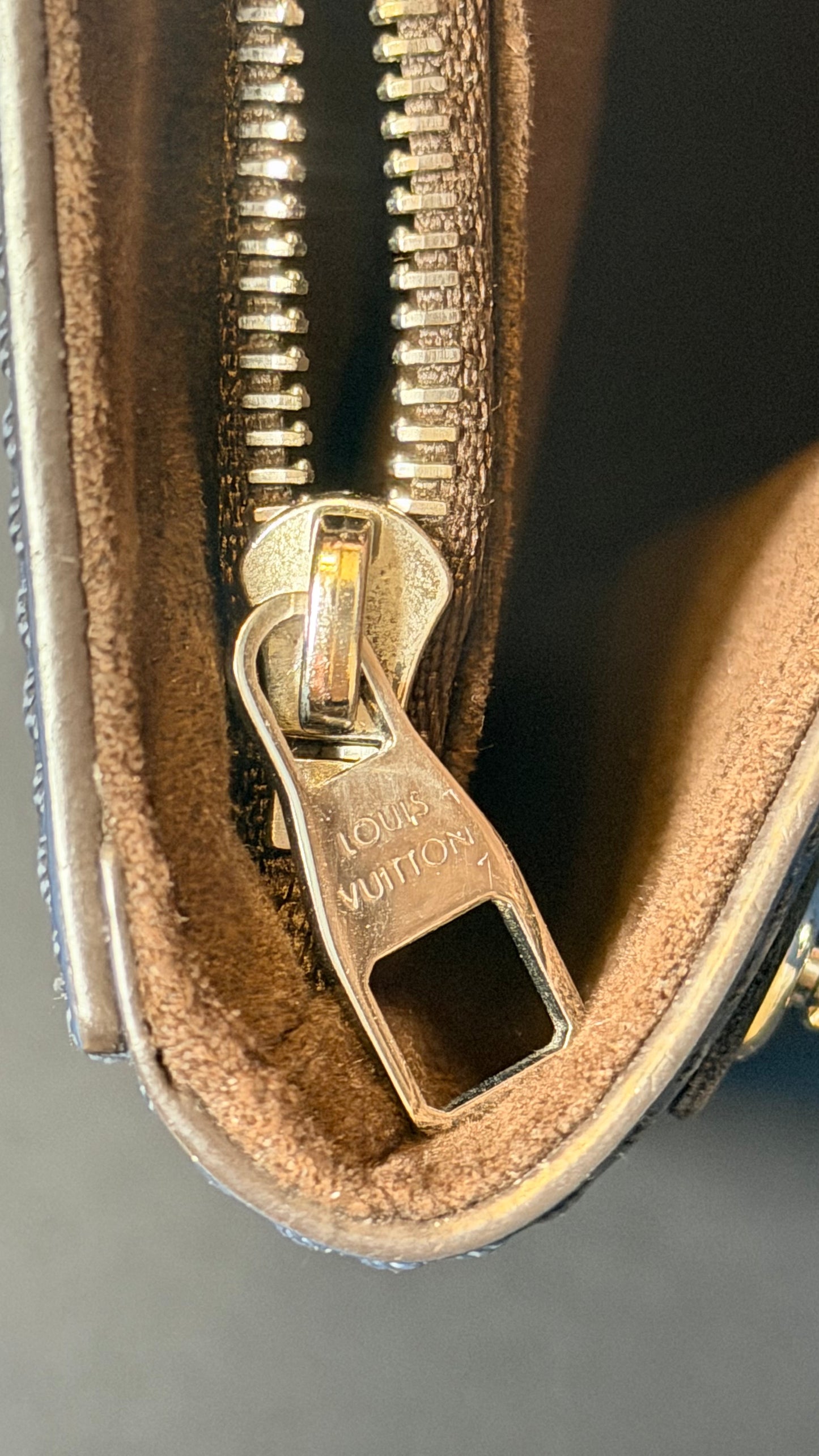 Louis Vuitton Cluny Toledo Blue Epi Leather Top Handle Bag